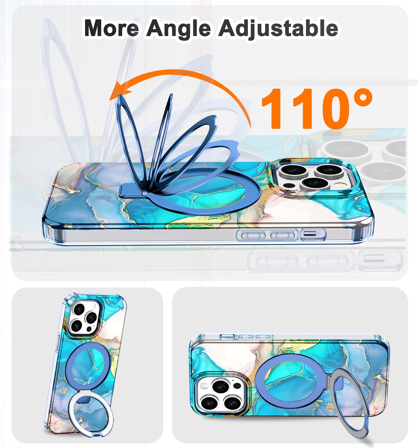 Lamcase For Iphone 12 Case,Iphone 12 Pro Case With Magnetic Invisible Ring Stand [Compatible With Magsafe], Full Body Rugged Sli