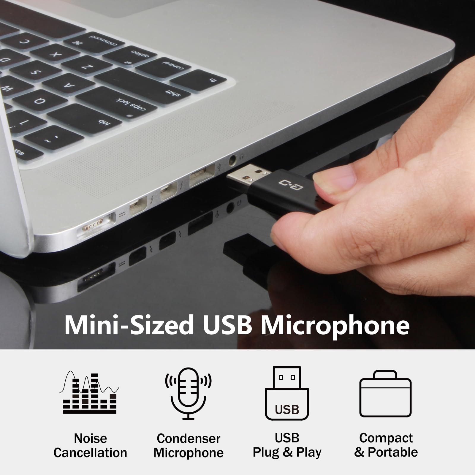 Dungzduz Usb Microphone For Laptop And Desktop Computer, High Sensitivity For Clear Call, Plug And Play, High Gain, Cordless Min