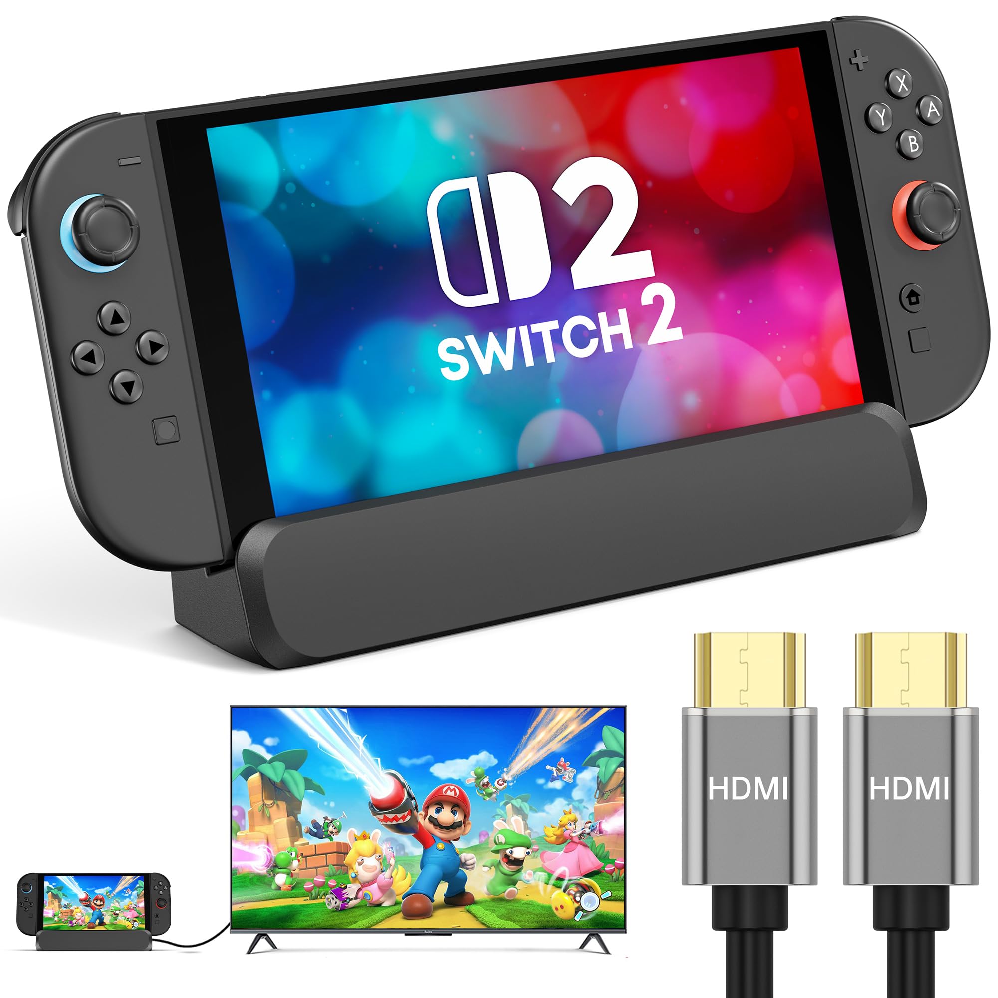 RREAKA for Nintendo Switch 2 Dock Station, Portable TV Docking Station with 4K@60Hz HDMI Output, USB 3.0 Port and 100W USB C Pow