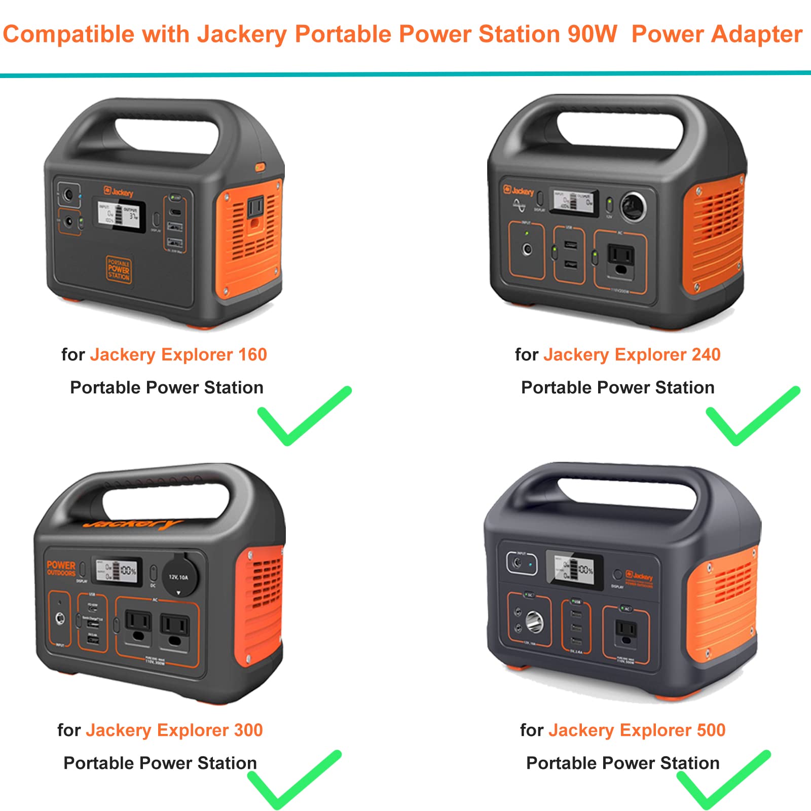 Charger For Jackery Charger 24V 90W Ac Adapter For Jackery Portable Power Station Explorer 160 240 300 500 550 E300 E500 E550 So