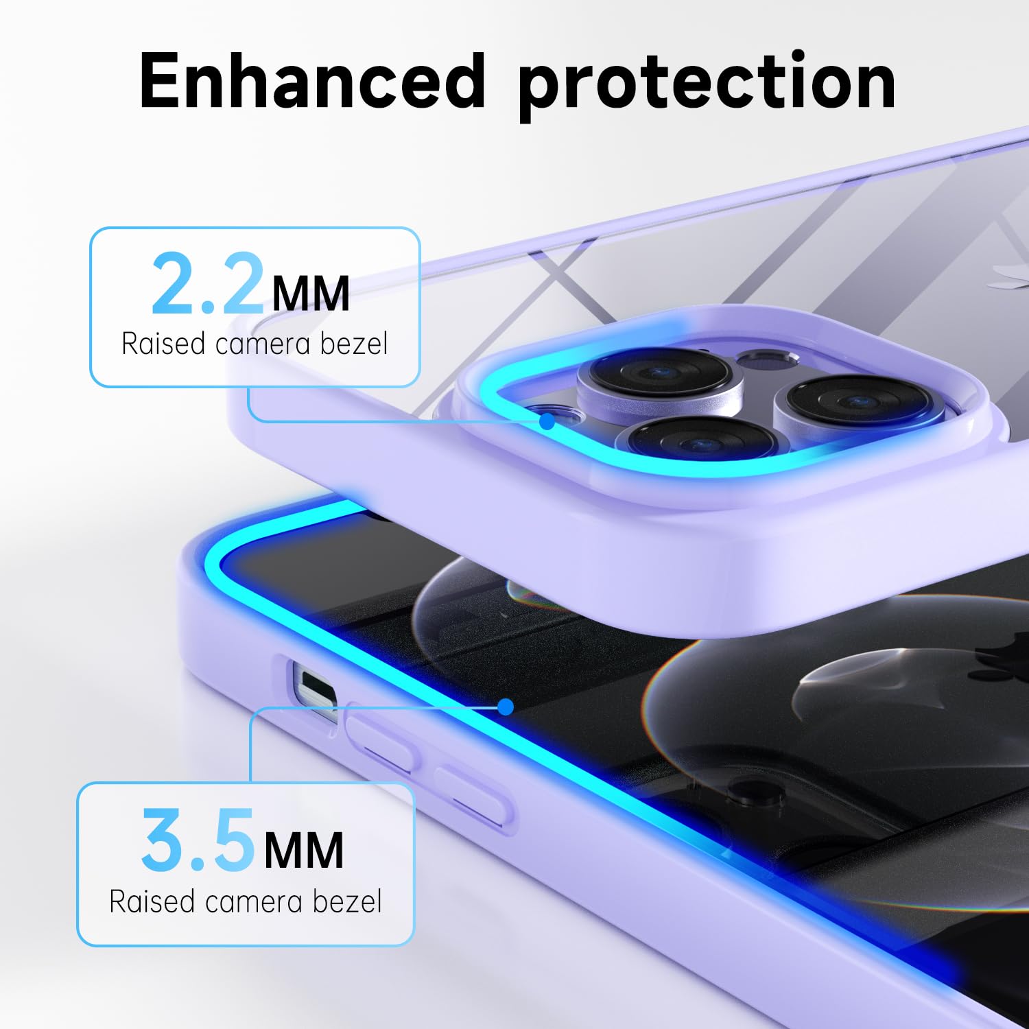 Loeoel For Iphone 12 Pro / 12 Case Clear, Transparent Hybrid 12 Pro / 12 Phone Case [Hard Plastic & Soft Silicone Bumper] Acryli