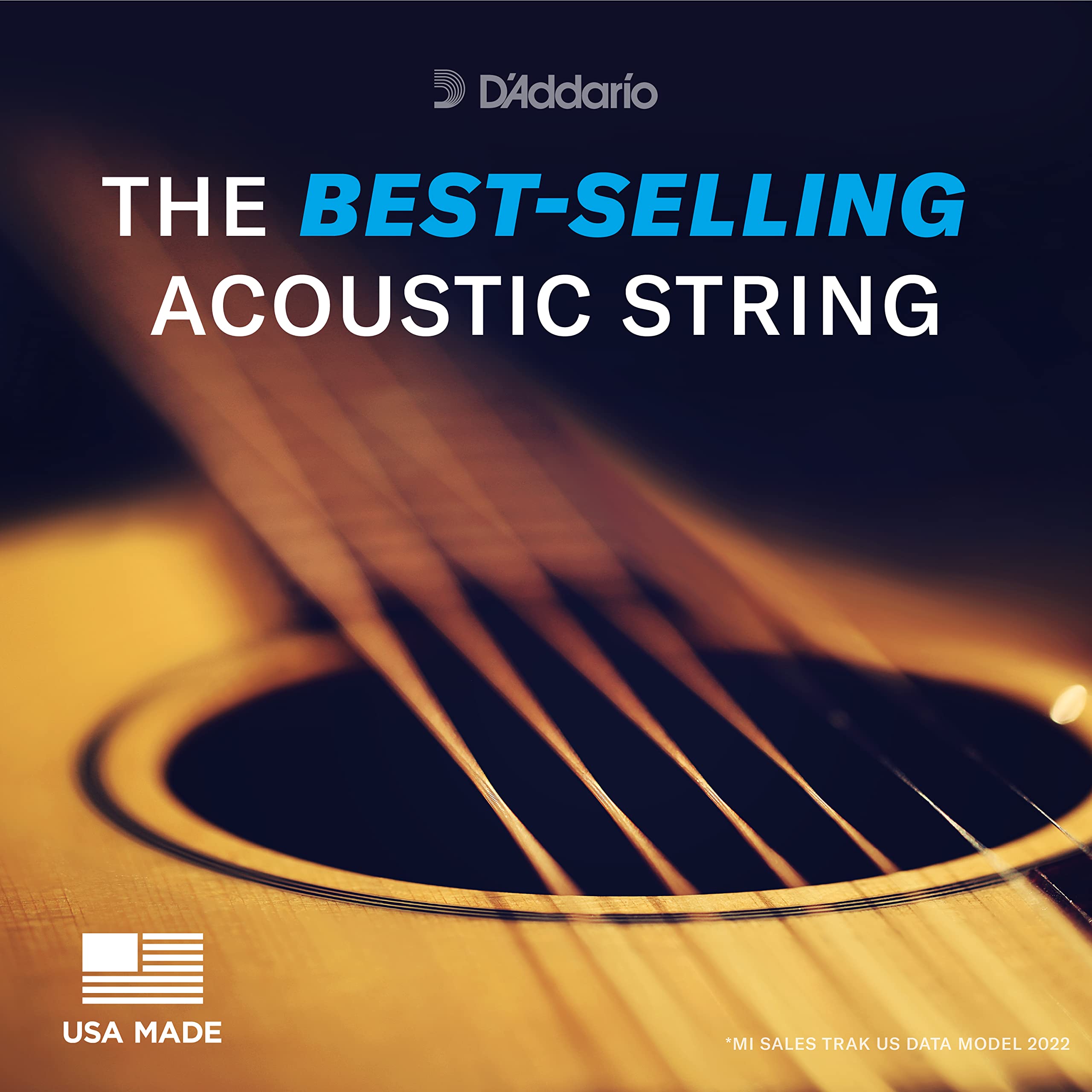 D'Addario Guitar Strings   Phosphor Bronze Acoustic Guitar Strings   Ej17 3D   Rich, Full Tonal Spectrum   For 6 String Guitars