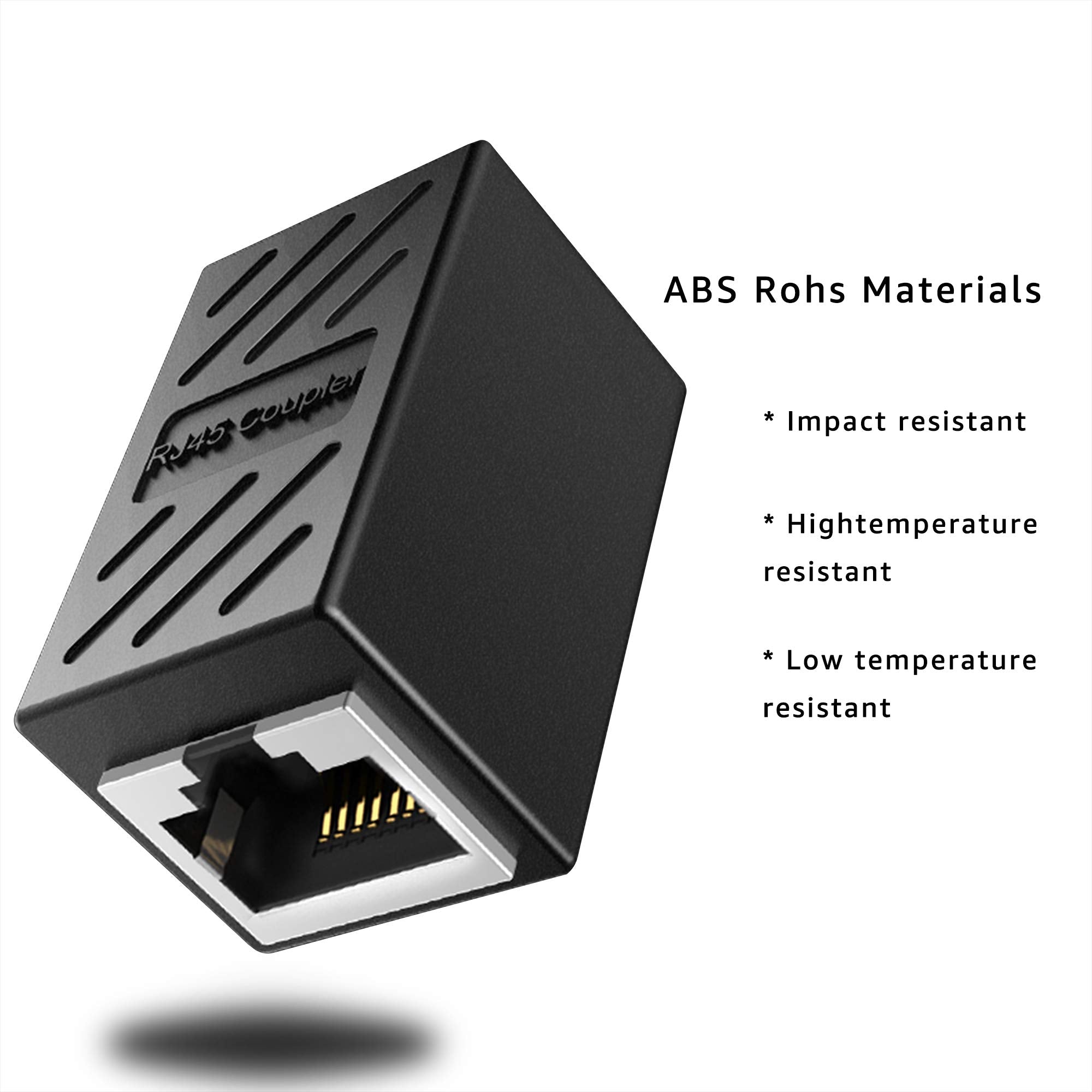 Deface Rj45 Coupler Cable Coupler Cat8 Cat7 Cat6 Cat5E Female To Female Ethernet Adapter 10Pcs Per Pack Black