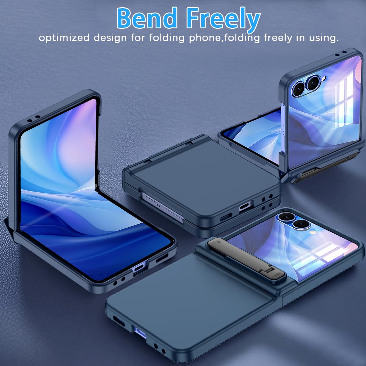 Hekodonk For Galaxy Z Flip 7 Case,[Compatible With Magsafe][Front Screen Protector][Stand][Hinge Protection],Hard Pc Matte Slim