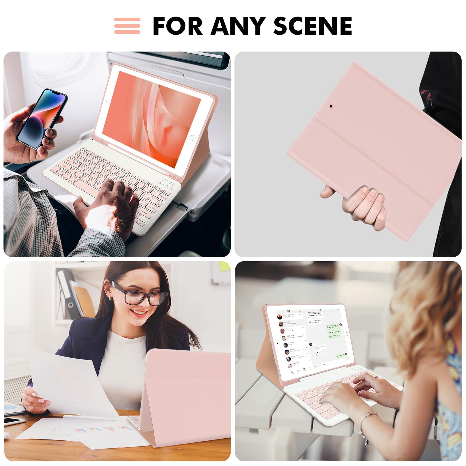 Lama Keyboard Case For 10.2 Inch Ipad, Wireless Case With Keyboard With Pencil Holder For Ipad 10.2&10.5 Inch(9Th 2021/8Th 2020/