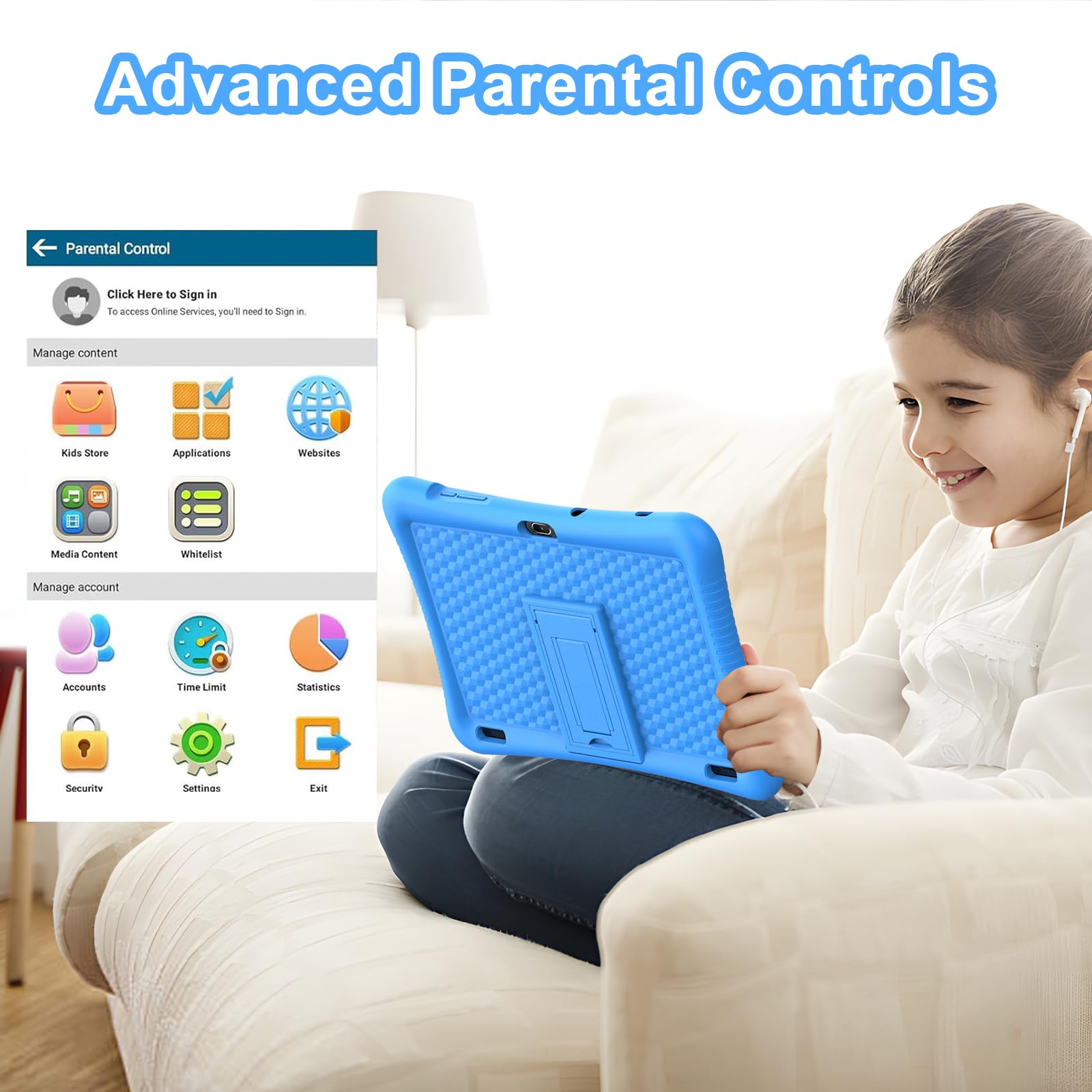 Fivahiva Kids Tablet, 10'' Android 13 Tablet For Kids 2 12 Ages, 32Gb (Expandable To 128Gb), Dual Cameras, Gps, Google Kids Spac