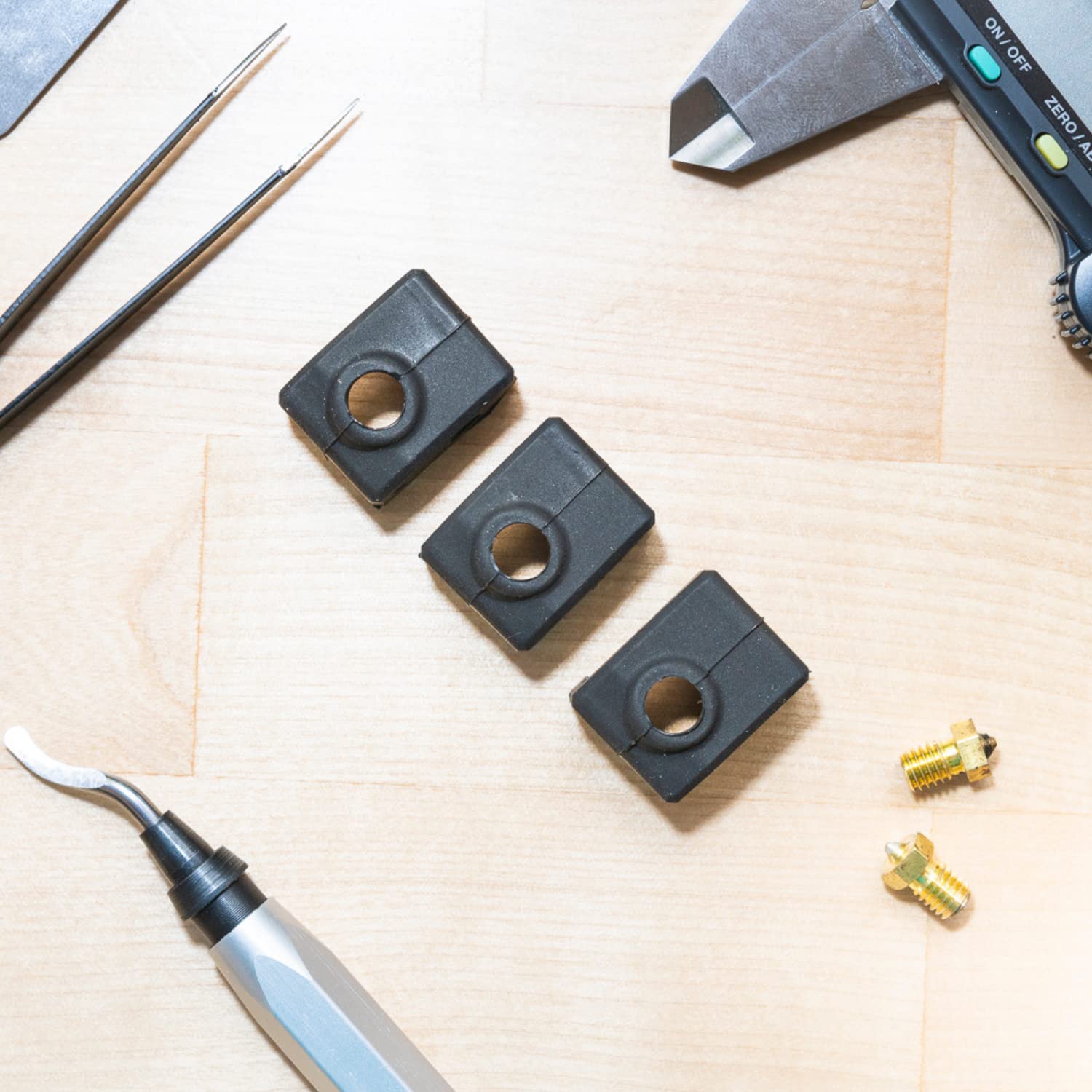 Prusa Mini/Mini+ Heat Block Black Silicone Sock X By Levendig | Dsgn [3 Pack]   Insulate & Protect Your 3D Printer Hot End Nozzl