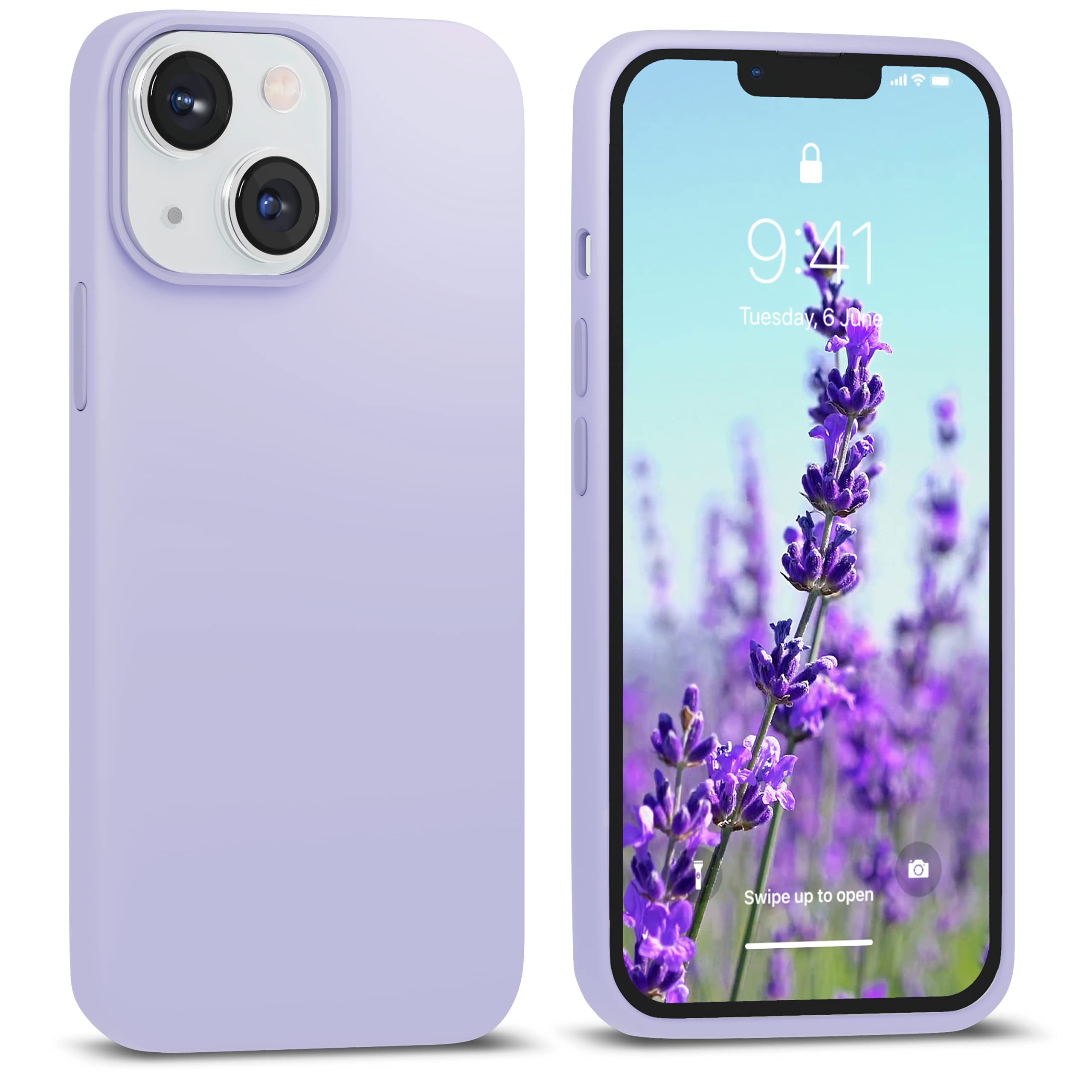 Icesword Iphone 13 Mini Case Purple, Silicone Phone Cases Cover Ultra,Slim Shockproof Protective [Soft Anti Scratch Microfiber L