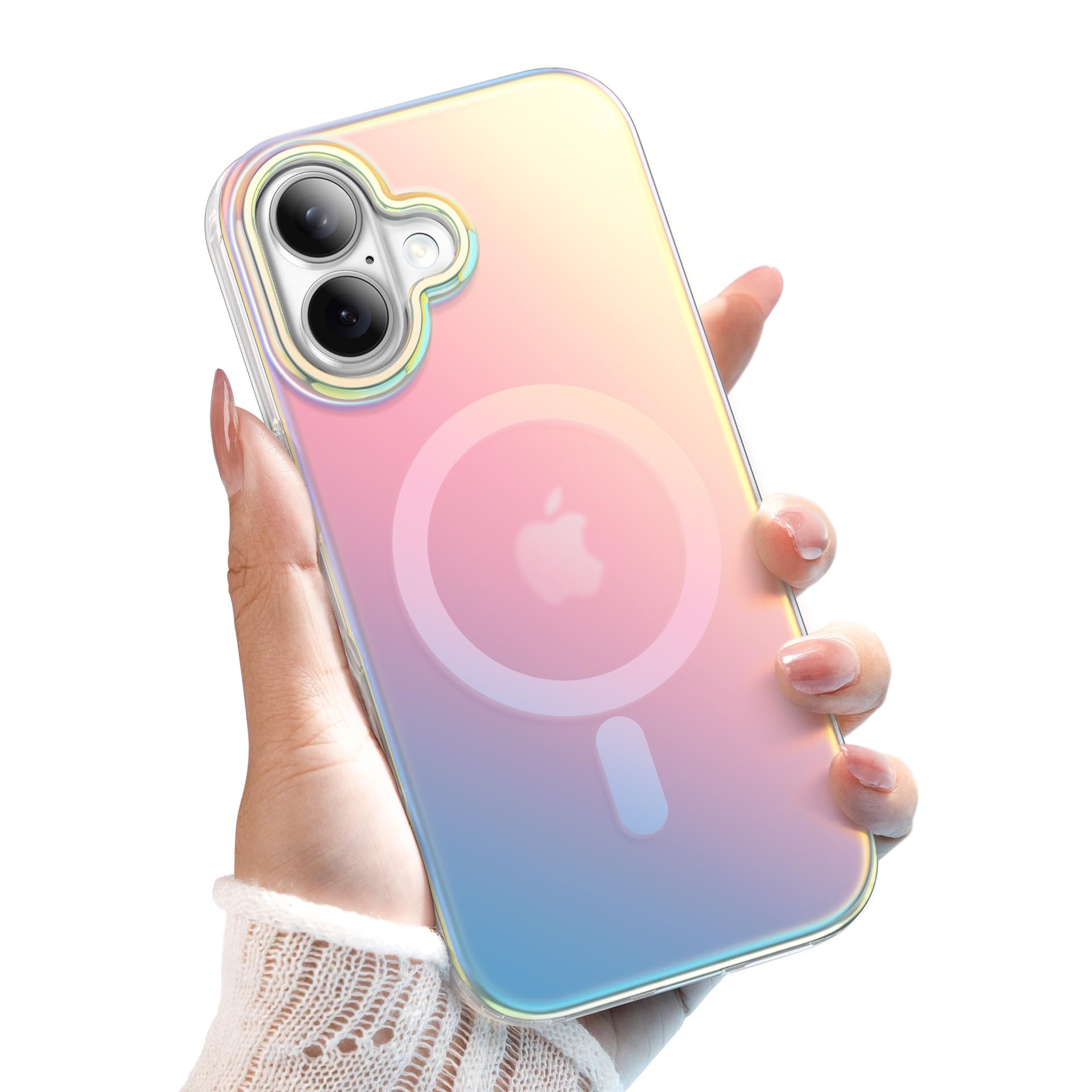 JETech Iridescent Case for iPhone 17 6.3-Inch Compatible with MagSafe, Cute Unique and Aesthetic Design, Colorful Fluorescent Tr