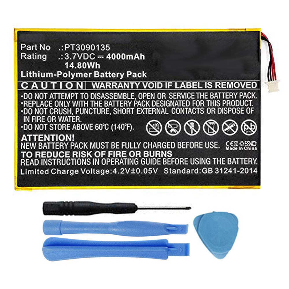 Mpf Products 4000Mah Pt3090135 Battery Replacement Compatible With Rca Galileo Pro 11.5'' Rct6513W87, Viking Pro 10    Rct6303W8