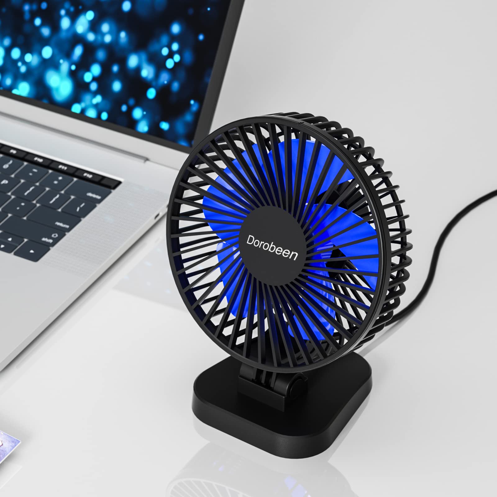 Usb Fan, Small Desk Fan, 4 Inch Quiet Desktop Fan, Usb Plug In, 3 Speeds, Personal Fan For Office,Home,Bedroom,Study,Powerful Ai