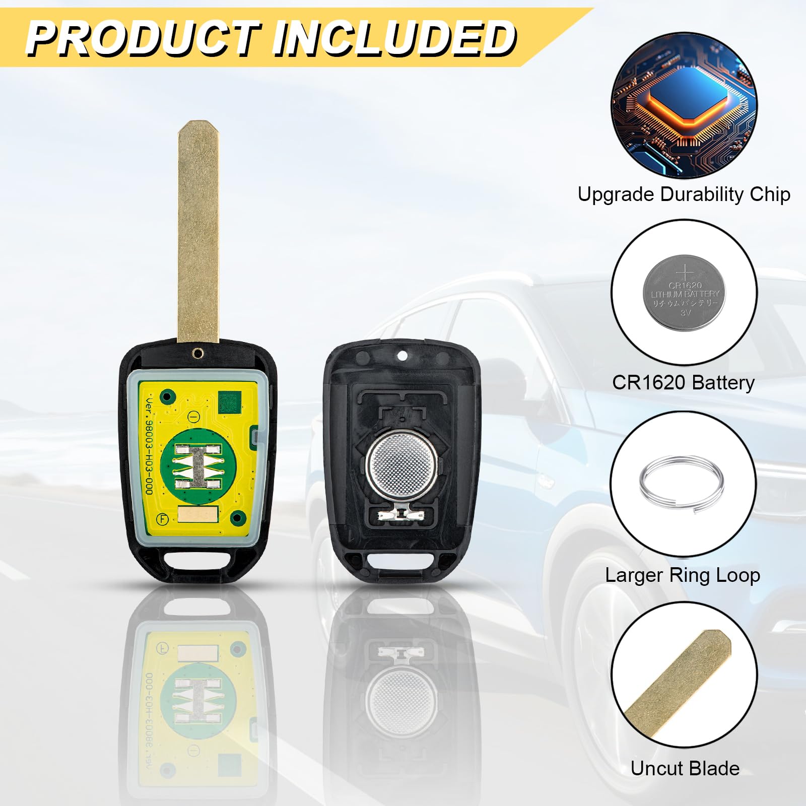 Vurkcy Key Fob Replacement For 2013 2014 2015 Honda Accord/ 14 15 Civic Car Keyless Entry Remote Control, Mlbhlik6-1T 35118-T2A-