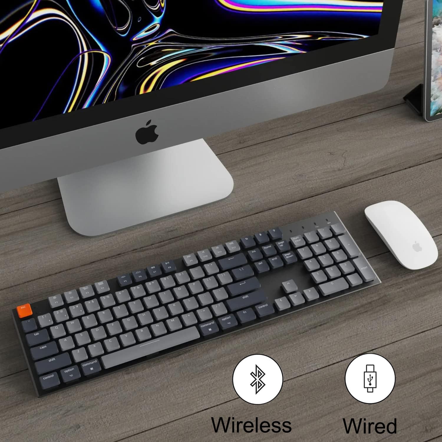 Keychron K5 Se Ultra Slim Bluetooth Mechanical Keyboard, 104 Keys, White Backlight, Low Profile Gateron Red Switch, Mac/Windows Compatible