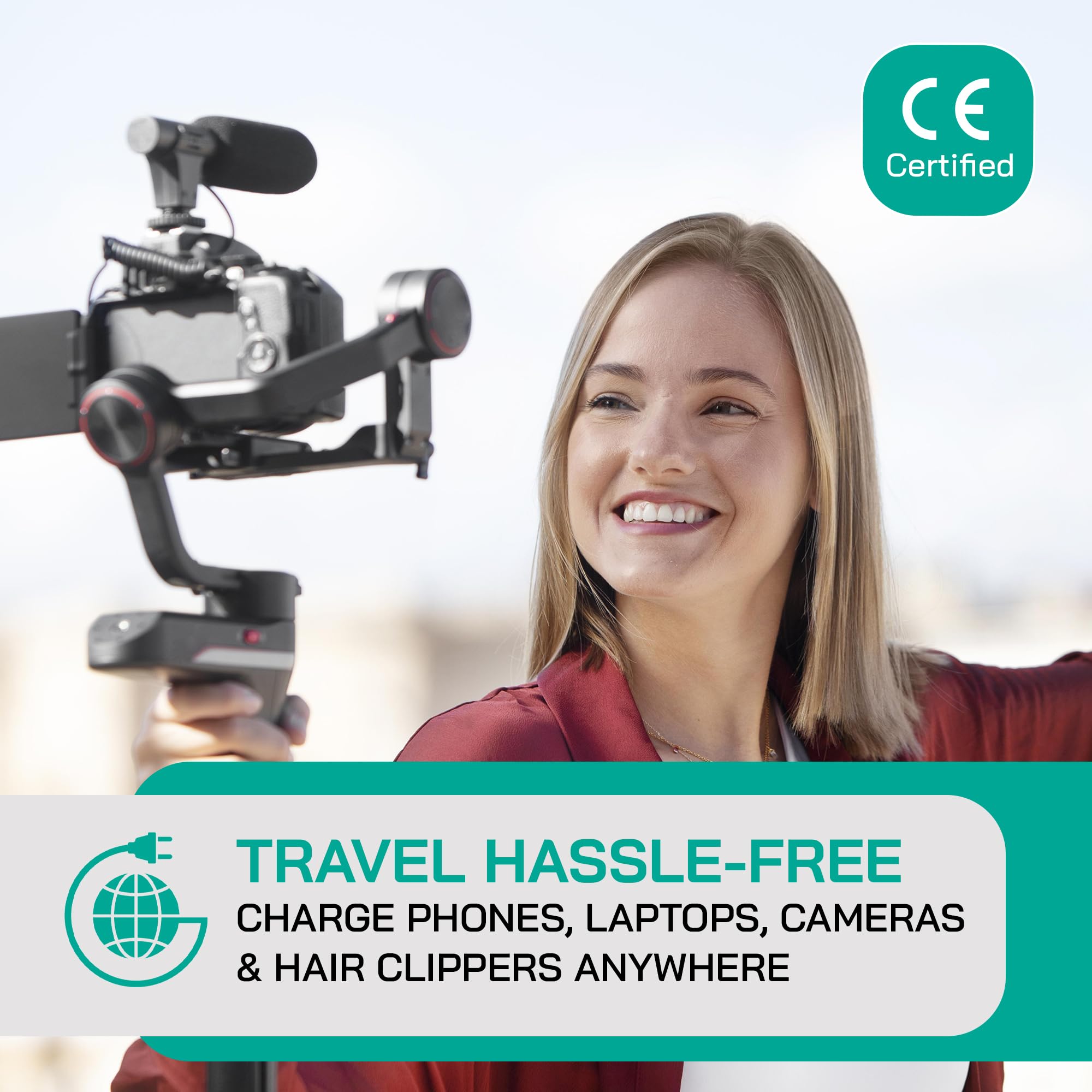 Litefuze 500 Watt Step Up/Step Down Travel Voltage Converter, 220/110V To 110/220V Converter With Type G Plug   Compatible With