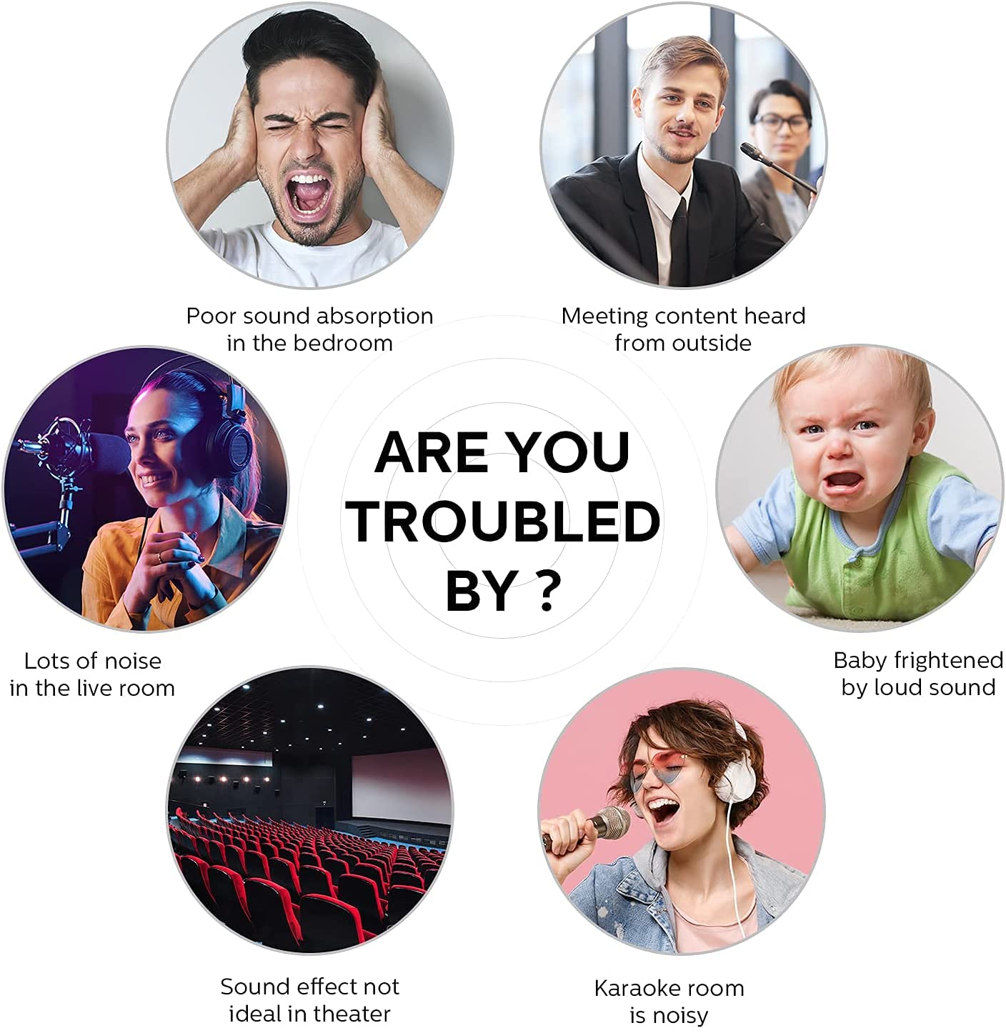 Soundproof Wall Panels, Kuchoow Acoustic Panels Self Adhesive, 12 Pack Acoustic Wall Panels High Density, Sound Proof Panels For