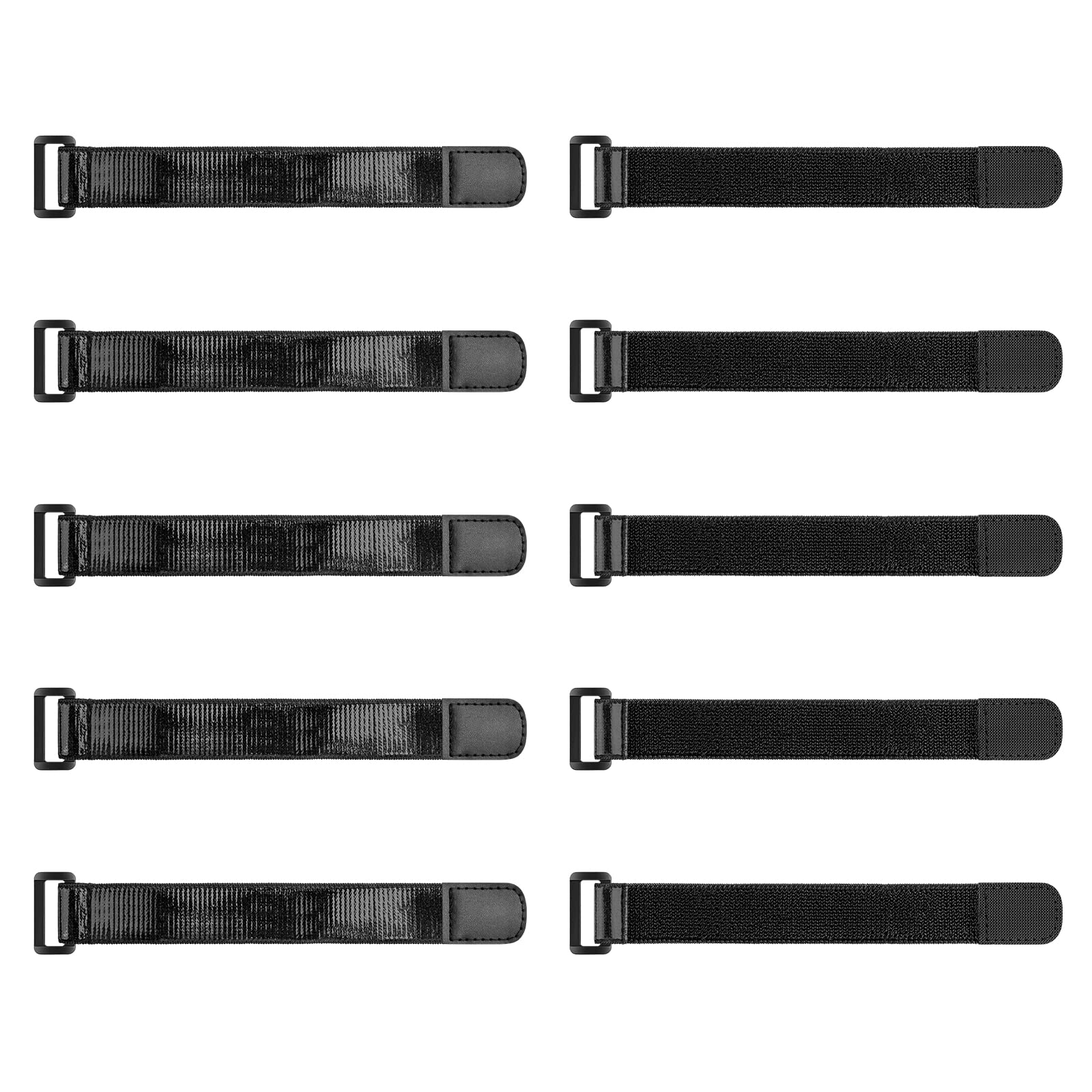 Trilancer Elastic Cinch Straps with Anti-Slip Strips, 9 x 1.2 (10 Pack) Heavy Duty Multipurpose Hook and Loop Straps for Extensi
