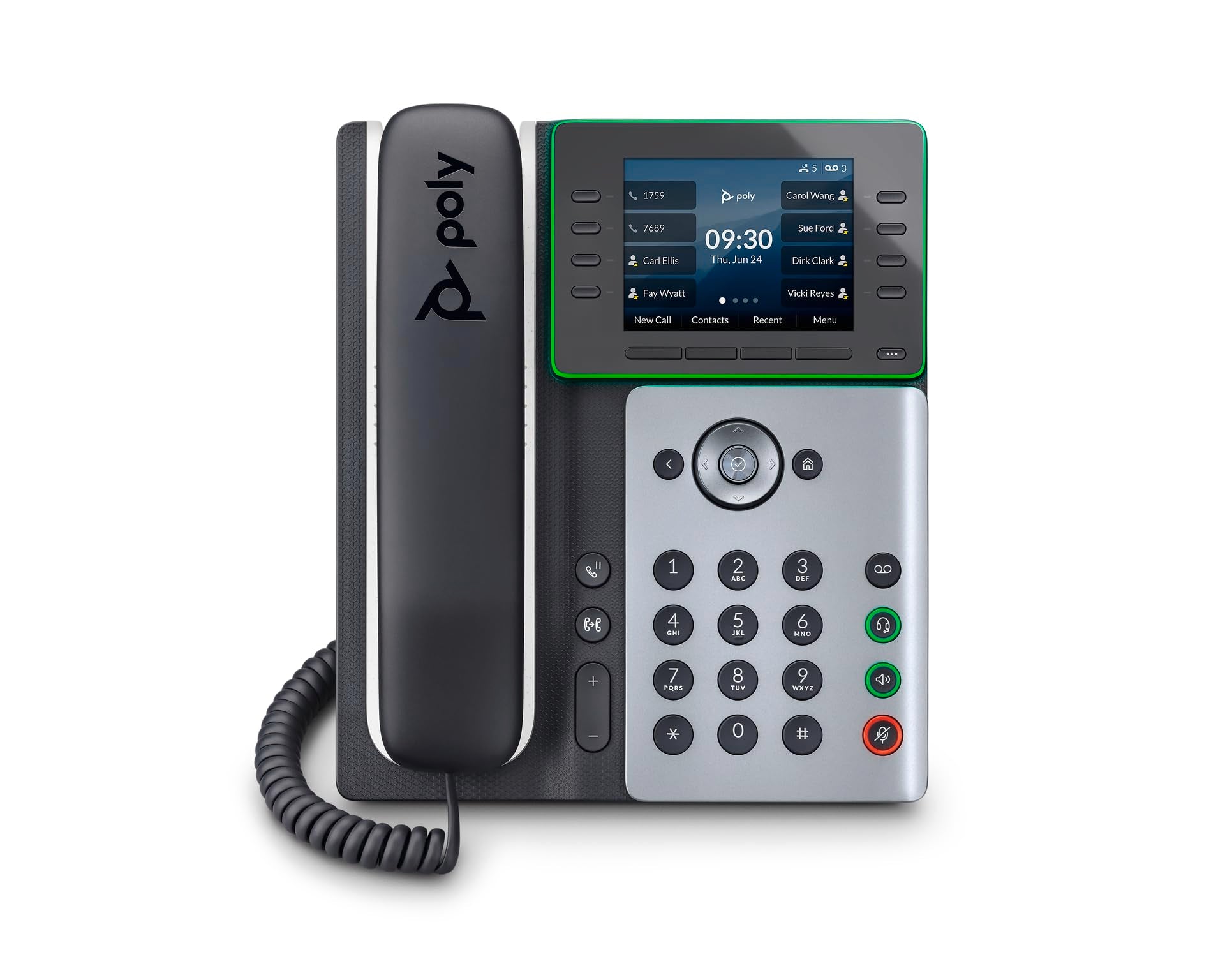 Poly Edge E350 Ip Desk Phones (Plantronics + Polycom) - Easy To Install With Included Wi-Fi - 8-Line Keys Supporting Up To 32 Li