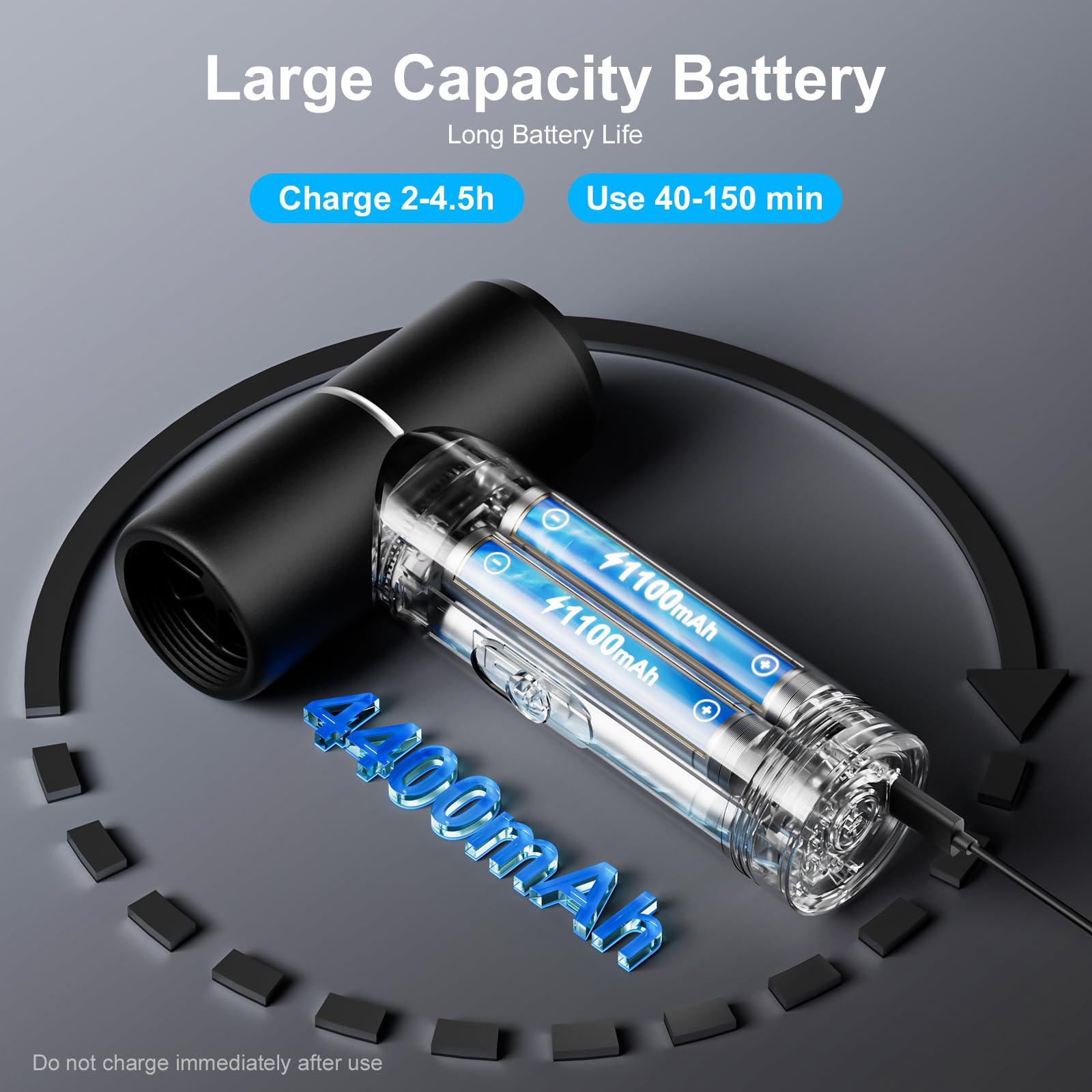 Hagoogi Electric Air Duster, Portable Compressed Air Duster 4 Speeds Rechargeable Air Blower For Cleaning Keyboards Computers Ou