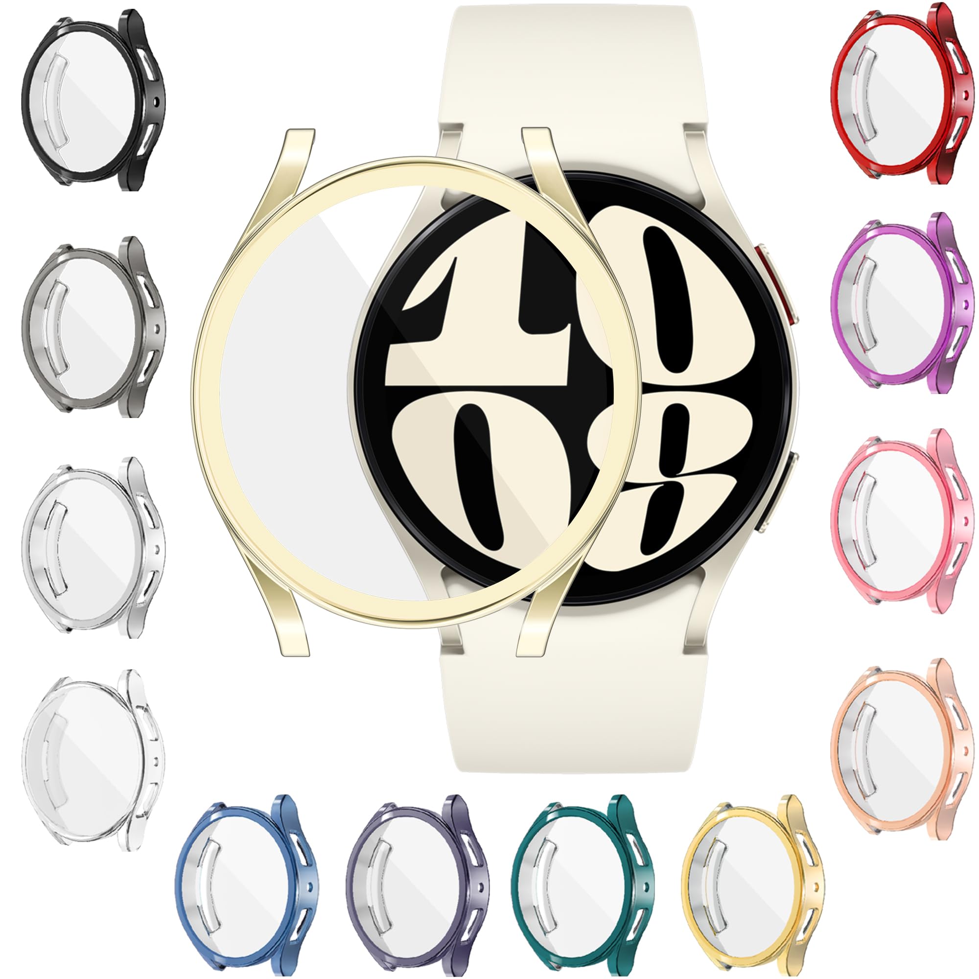 Yuvike [12 Pack] Watch Screen Protector Compatible With Samsung Galaxy Watch 6 40Mm, Soft Tpu Watch Case Full Anti Golpes Protec