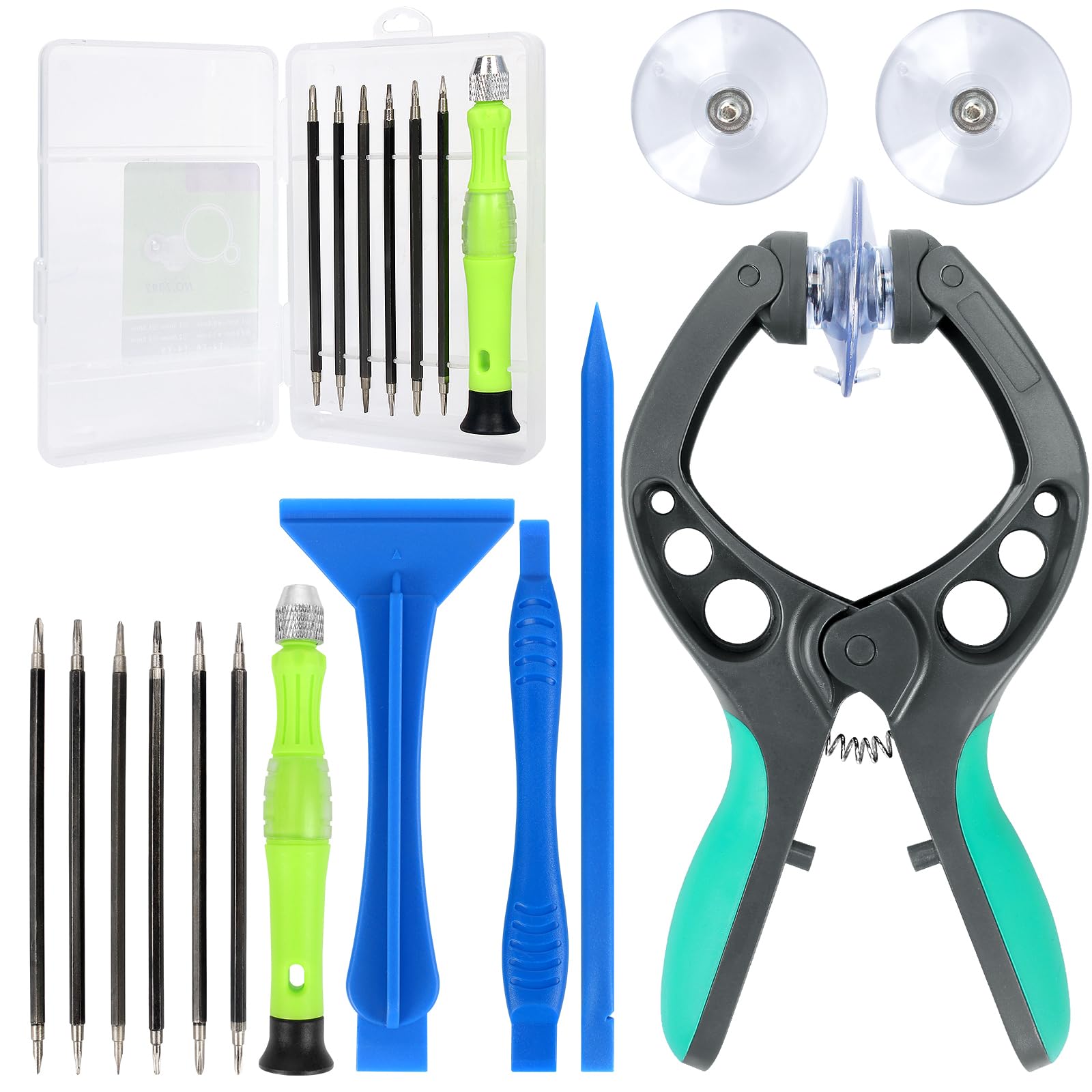 13 Pcs Precision Screwdriver Set Magnetic, Electronics Opening Pry Tools Repair Kit With Lcd Screen Opening Suction Cup Pliers F