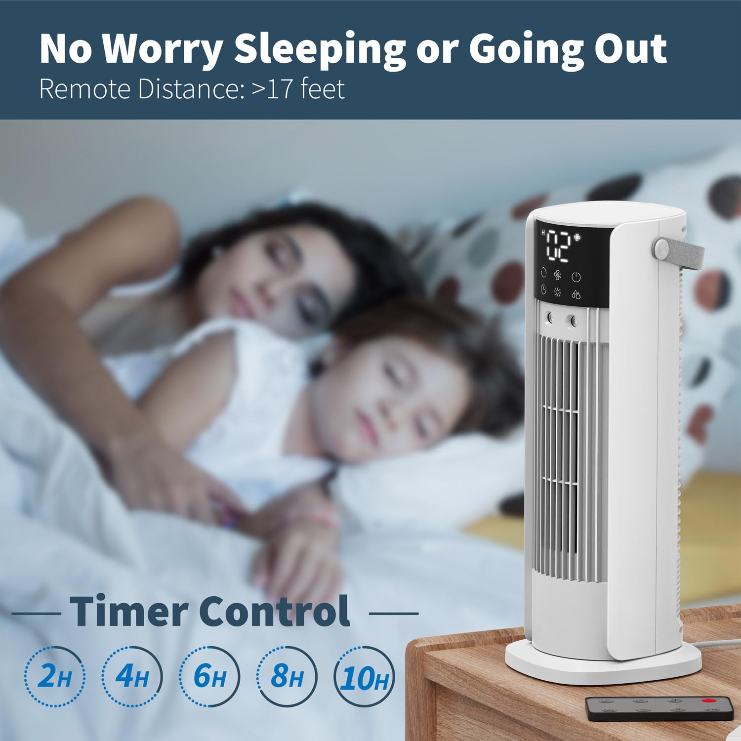 Xiurei 16'' Misting Tower Fan, 700Ml Tank, 90 Oscillating Fan W/Remote, Bladeless Desk Fan, 4 Speeds, Timer, Cooling Fan For Bed