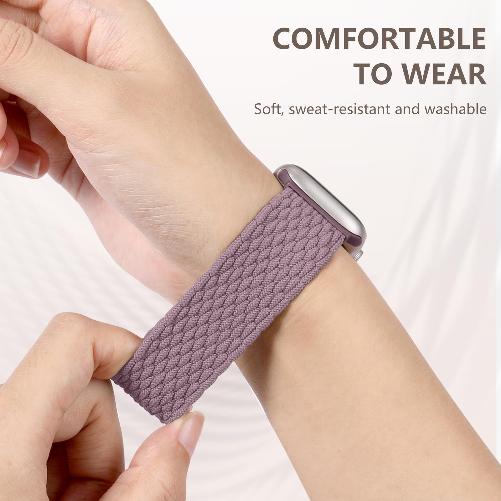 Zedoli Braided Solo Loop Compatible With Apple Watch Bands 45Mm 46Mm 44Mm 42Mm 49Mm Women Men, Stretchy Soft Nylon Elastic Strap