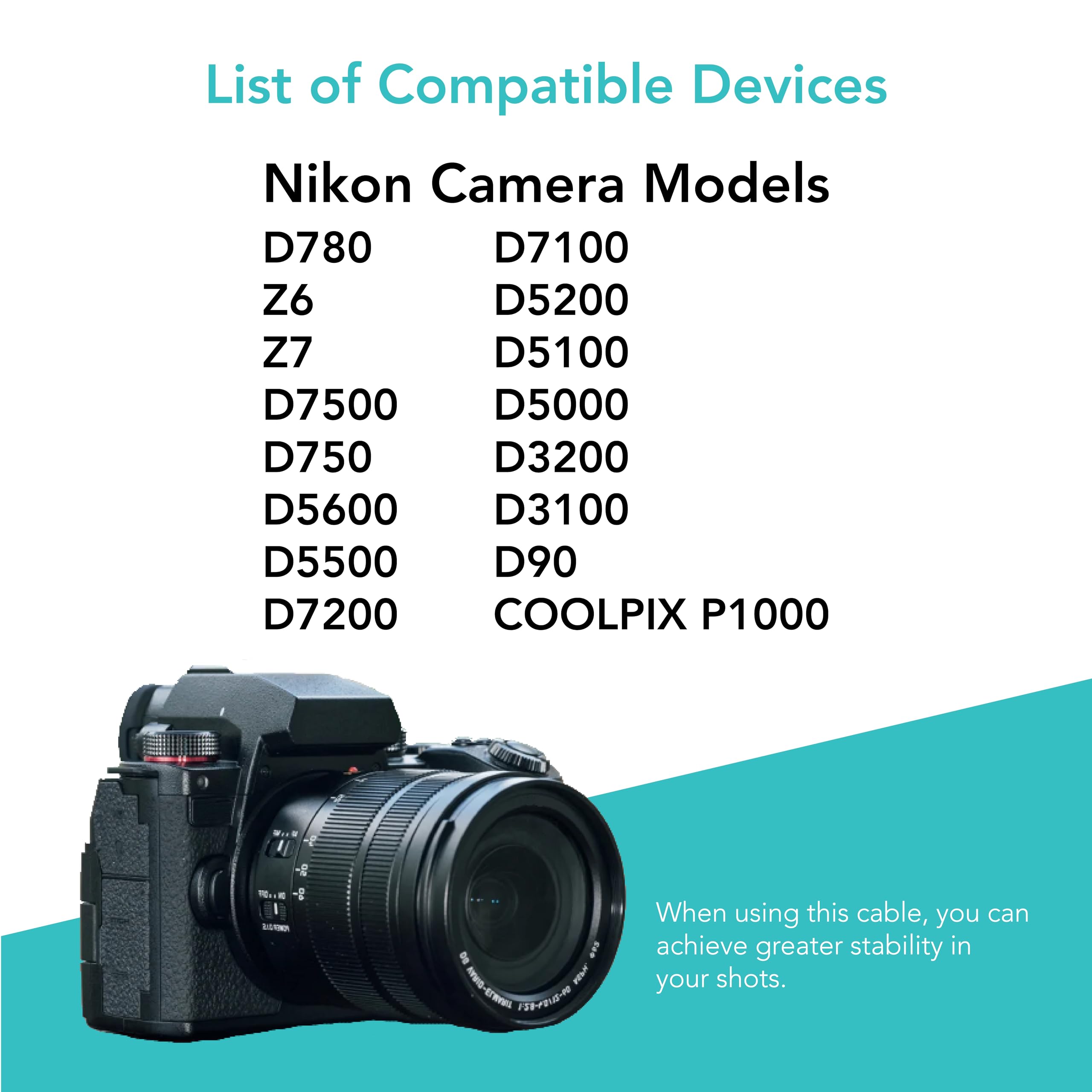 Foto&Tech 2.5Mm N3 Camera Remote Control Shutter Release Cable Cord Compatible With Nikon D780 Z6 Z7 D7500 D750 D5600 D5500 D720