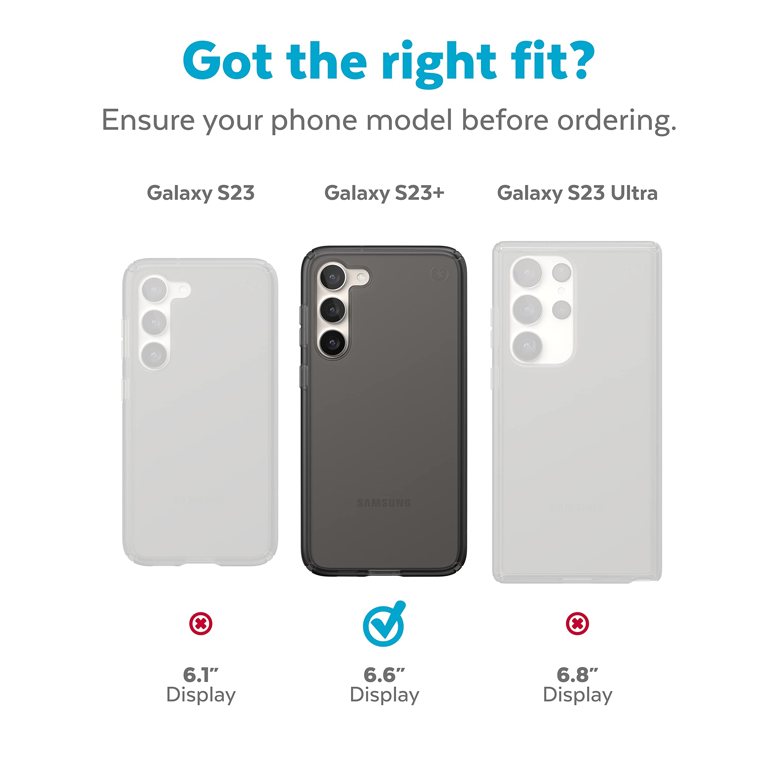 Speck Products Presidio Perfect Mist Case Fits Samsung Galaxy S23+, Obsidian/Obsidian/Black