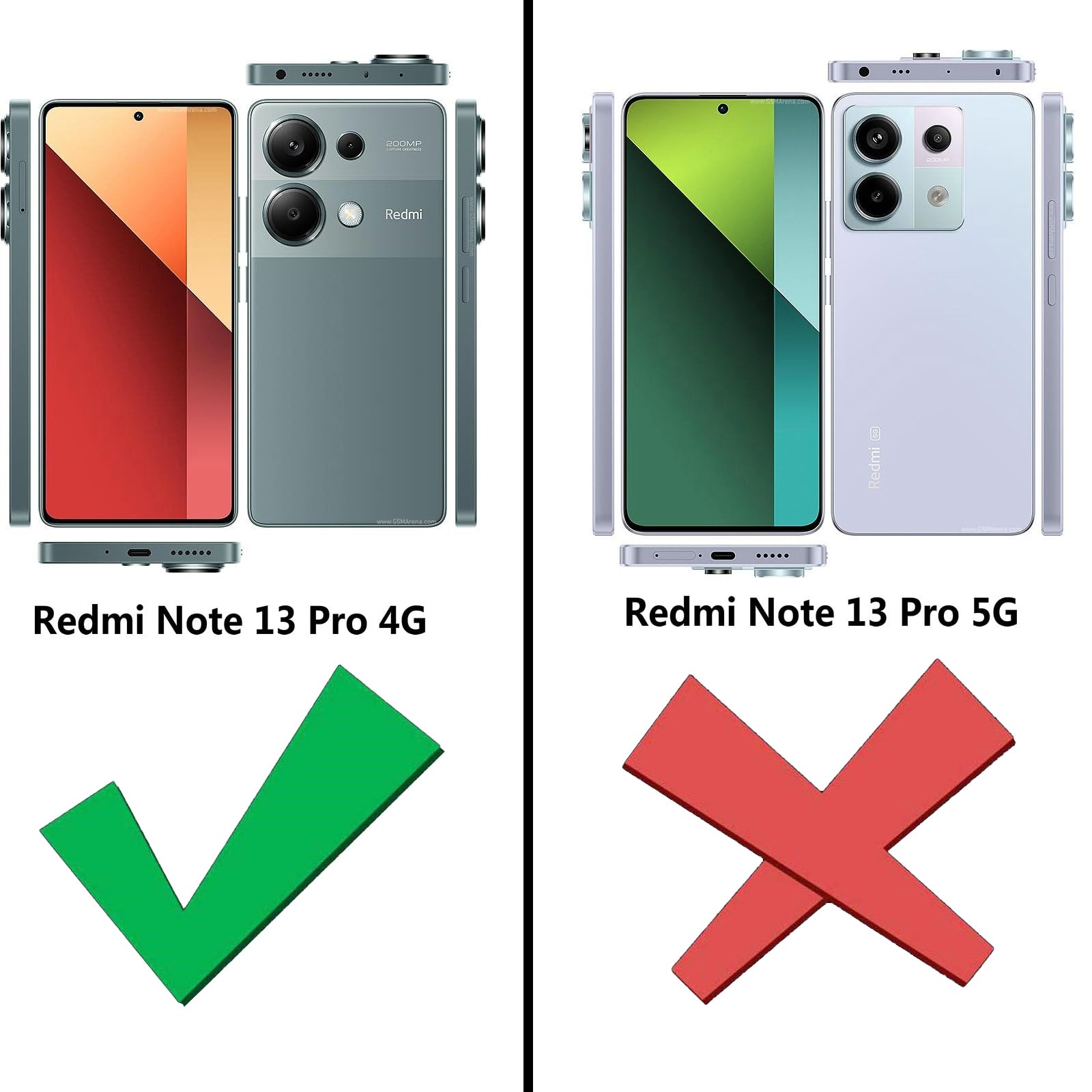 Kepuch Silklike Case For Redmi Note 13 Pro 4G - Cover Bumper Built-In Metal Plate For Redmi Note 13 Pro 4G - Black