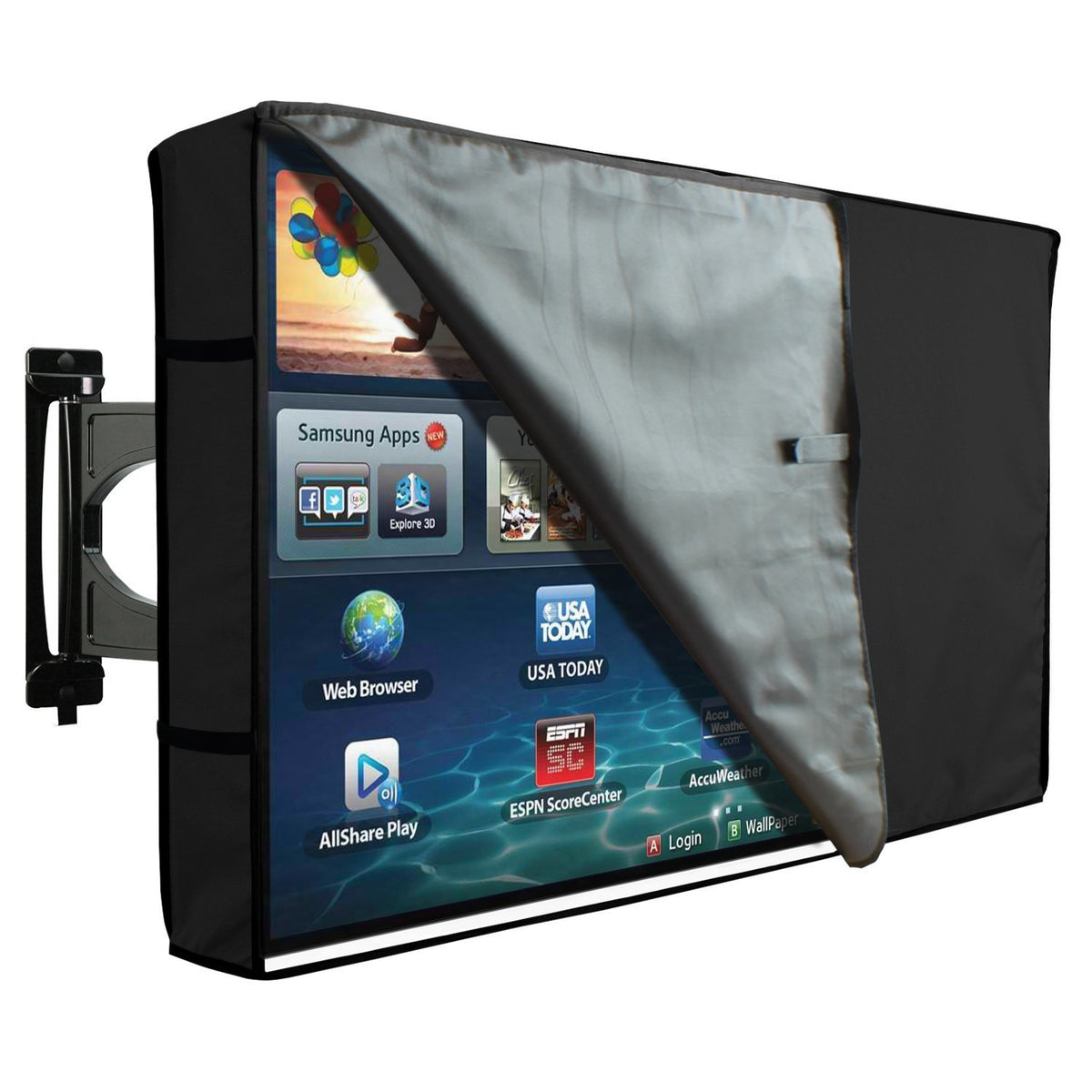 KHOMO GEAR Outdoor TV Cover with Clear Front Universal Weatherproof Protector for 55-58 Inch TV - Fits Most Mounts & Brackets