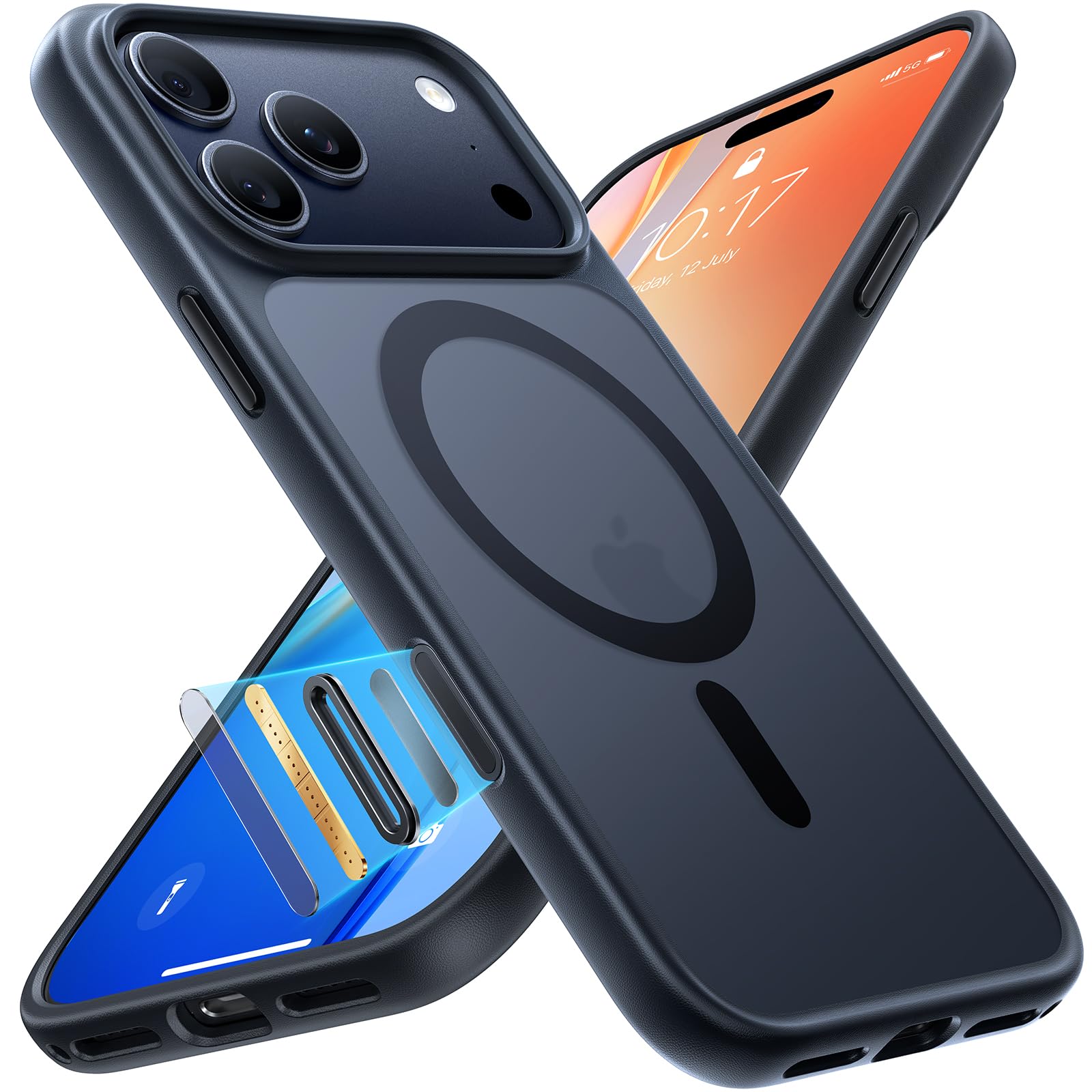 TORRAS Magnetic Shockproof for iPhone 17 Pro Case, Camera Control, Compatible with MagSafe, Military-Grade Protection, Stronger 