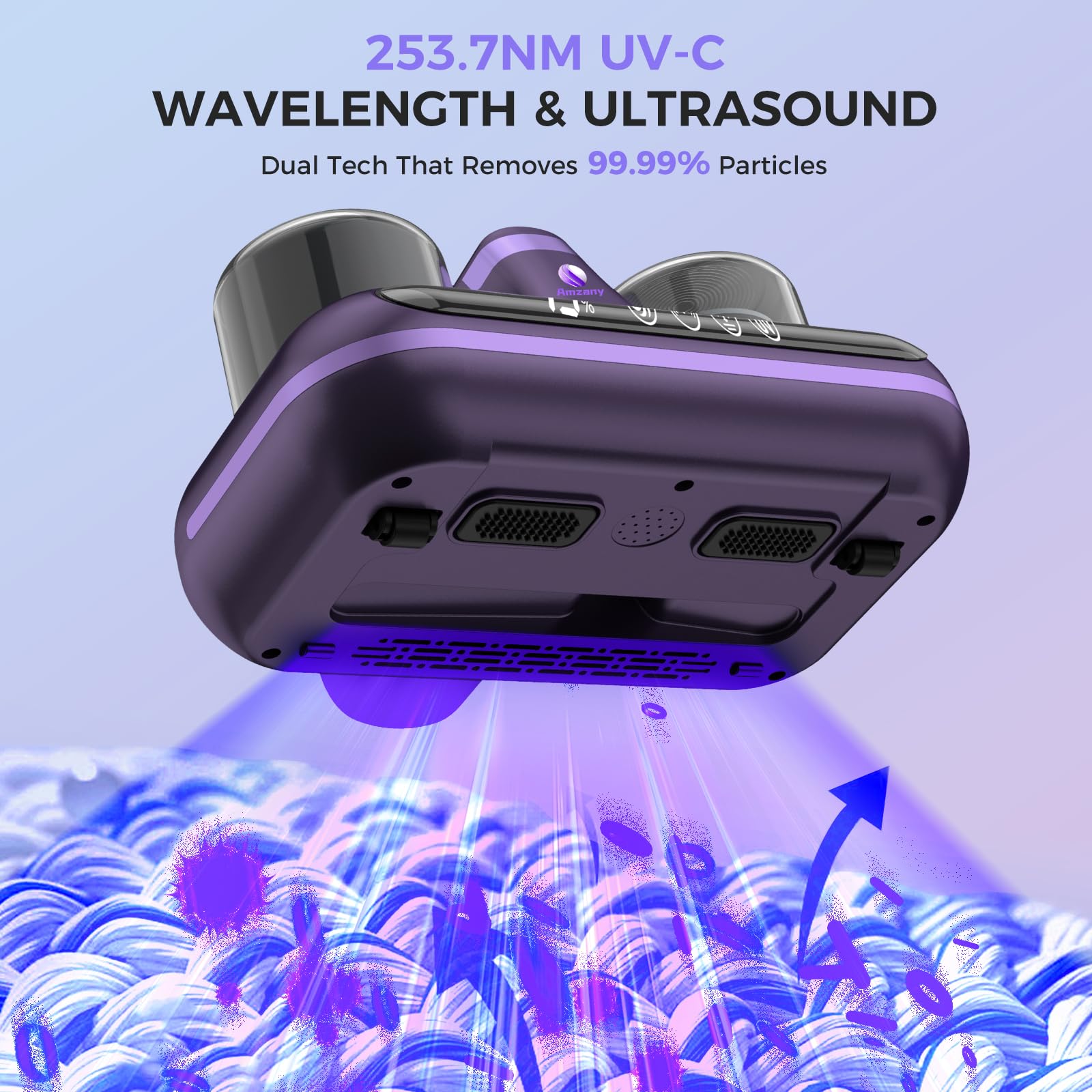 Amzany Bed Vacuum Cleaner   5 In 1 Cordless Mattress Vacuum Cleaner, Powered By Uv C Light & Ultrasonic Technology, 16Kpa Strong