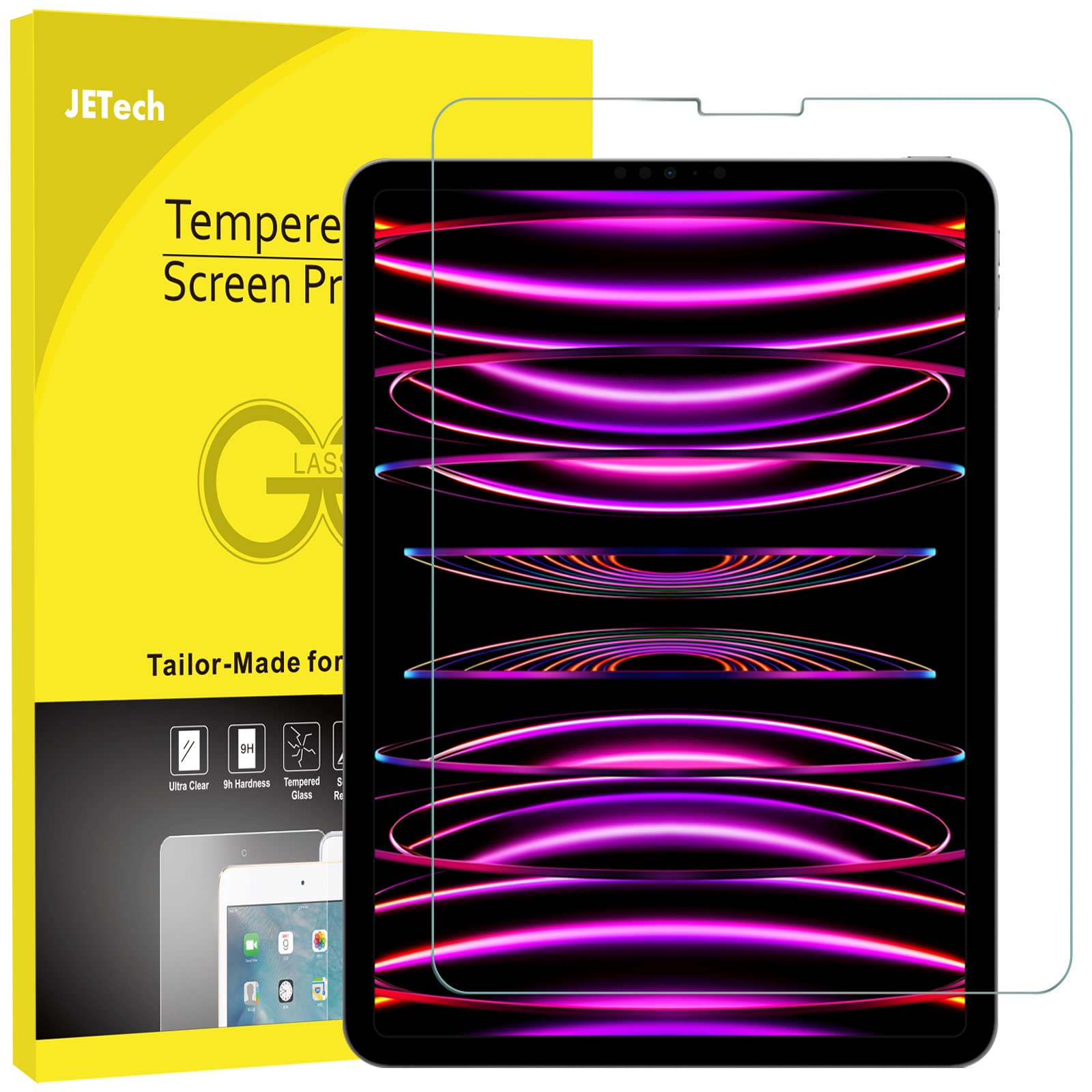 Jetech Screen Protector For Ipad Pro 11 Inch (2022/2021/2020/2018 Model), Ipad Air 5/4 2022/2020 10.9 Inch, Face Id Compatible,