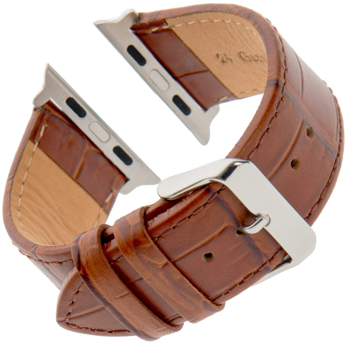 Gilden Gator-Grain Calfskin Brown Leather Smart Watch Strap F30-Smart, Fits Apple Apple Watch (Normal Length Fits 38Mm/40Mm/41Mm