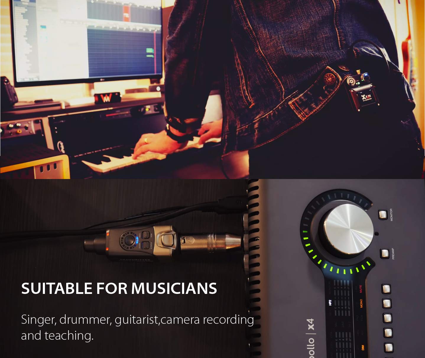 Xvive U4R Wireless In Ear Monitor System, Professional Iem System For Studio, Band Rehearsal, Live Performance (U4R Only)