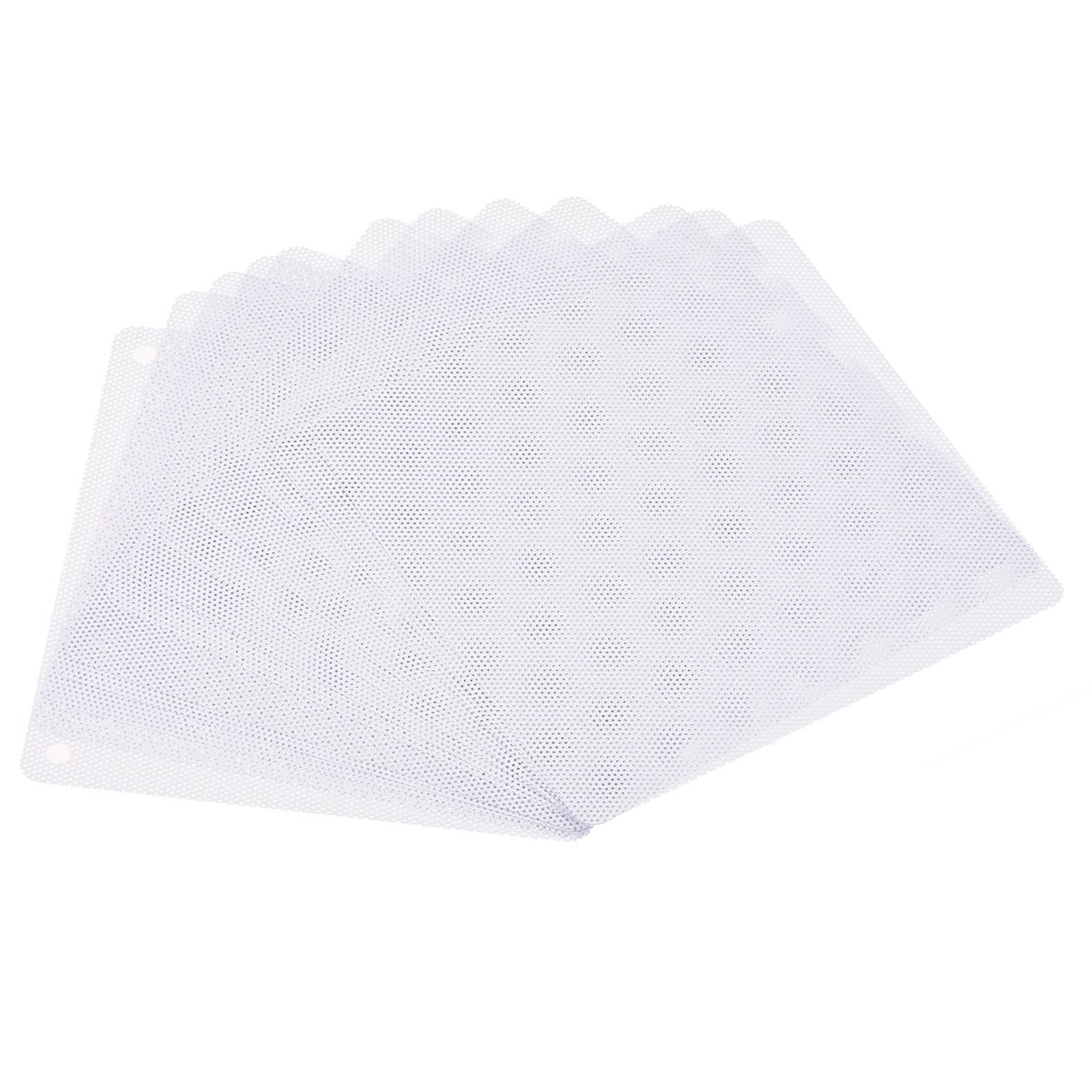 Meccanixity 120Mm Computer Fan Filter Grills Pvc Mesh Dustproof Case Cover For Computers, White Pack Of 12
