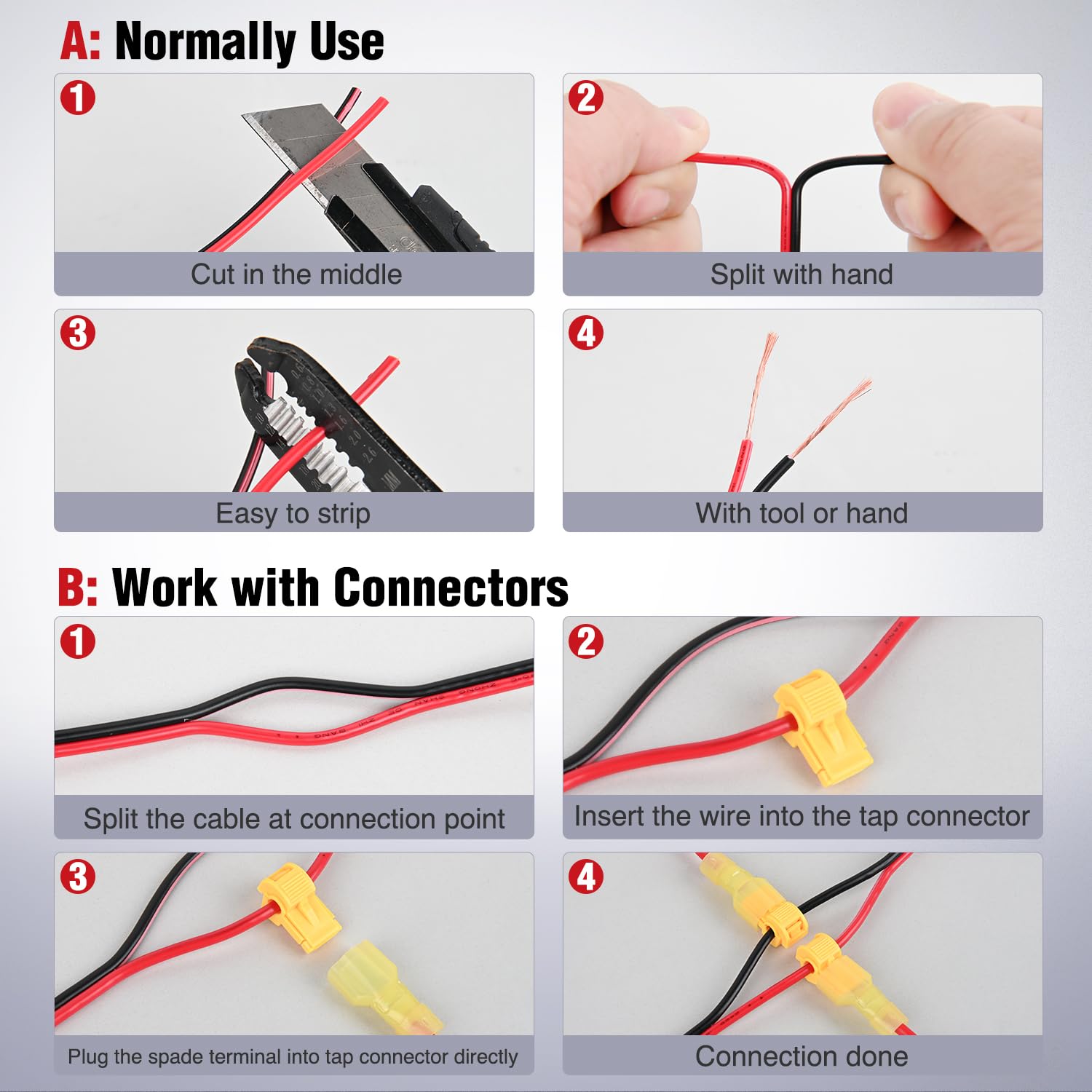 Nilight 50Ft 12Awg Copper Clad Aluminum Wire 12/2 Gauge Red Black Cca Electrical Cable 2 Conductor Parallel 12V/24V Dc Flexible