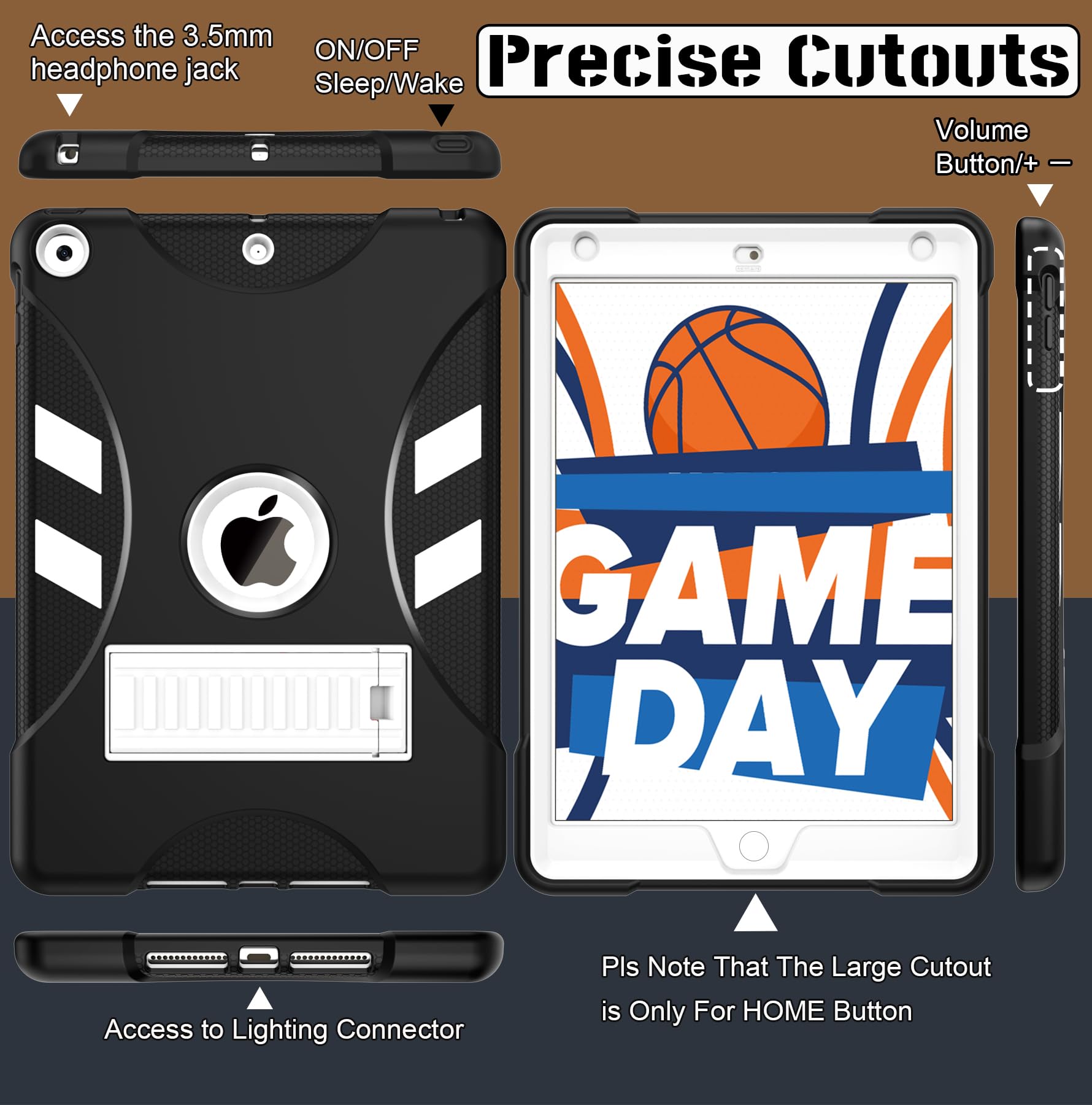 Rantice Case For Ipad 9Th/8Th/7Th Generation   Heavy Duty Shockproof Rugged Protective Case Ipad 10.2'' Cover With Built In Stan