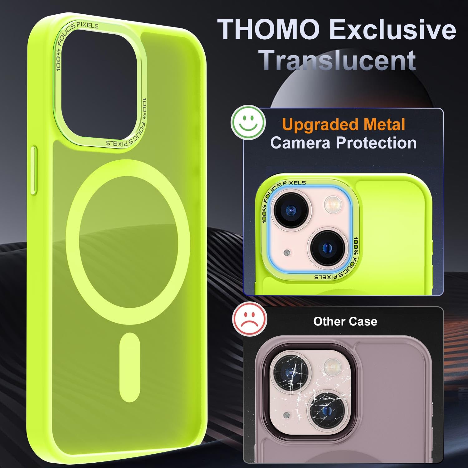 Thomo Strong Magnetic For Iphone 13 Case & Iphone 14 Case [Compatible With Magsafe] Translucent Matte Slim Shockproof Anti Finge
