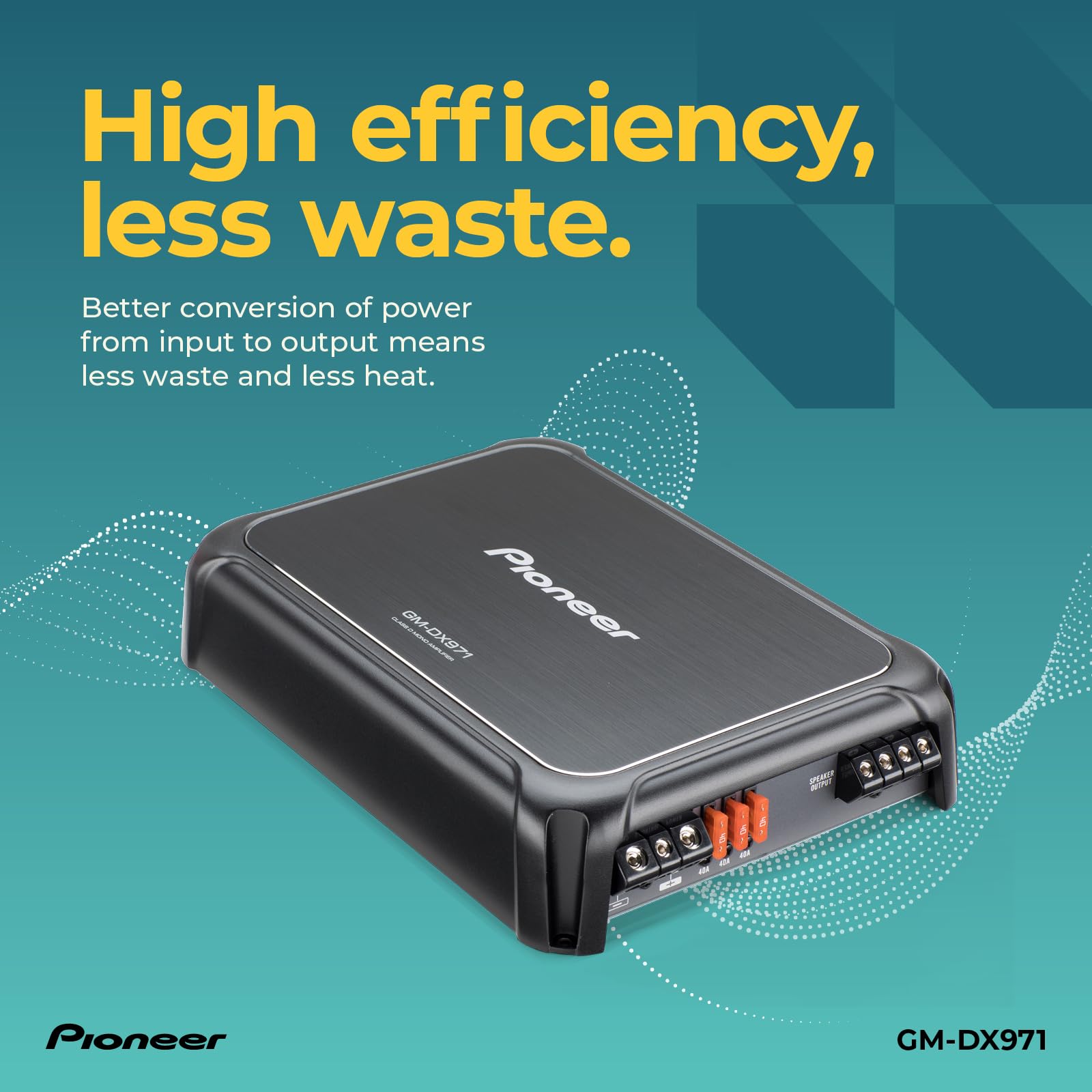 Pioneer Gm-Dx971 Monoblock Car Amplifier - 2400W Max, Efficient Class D, Bass Boost Control, Remote Bass Knob Included, Hi-Res C
