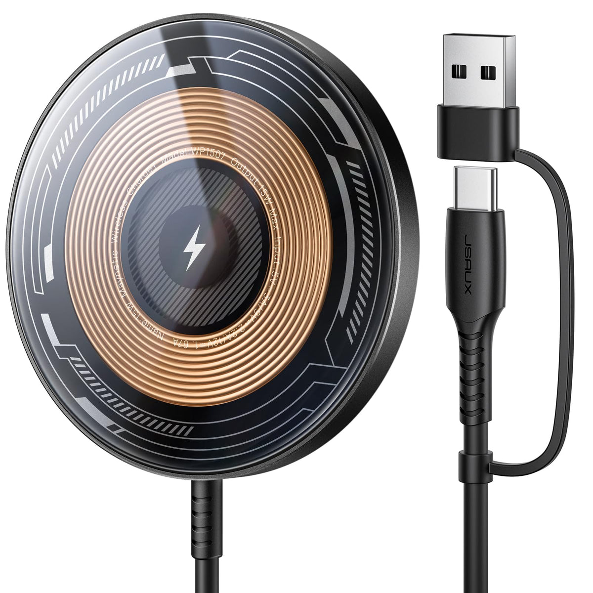 Jsaux Magnetic Wireless Charger Compatible With Magsafe Charger/Iphone 16/16 Pro/16 Plus/16 Pro Max/Iphone 15 14 13 12 Series, W