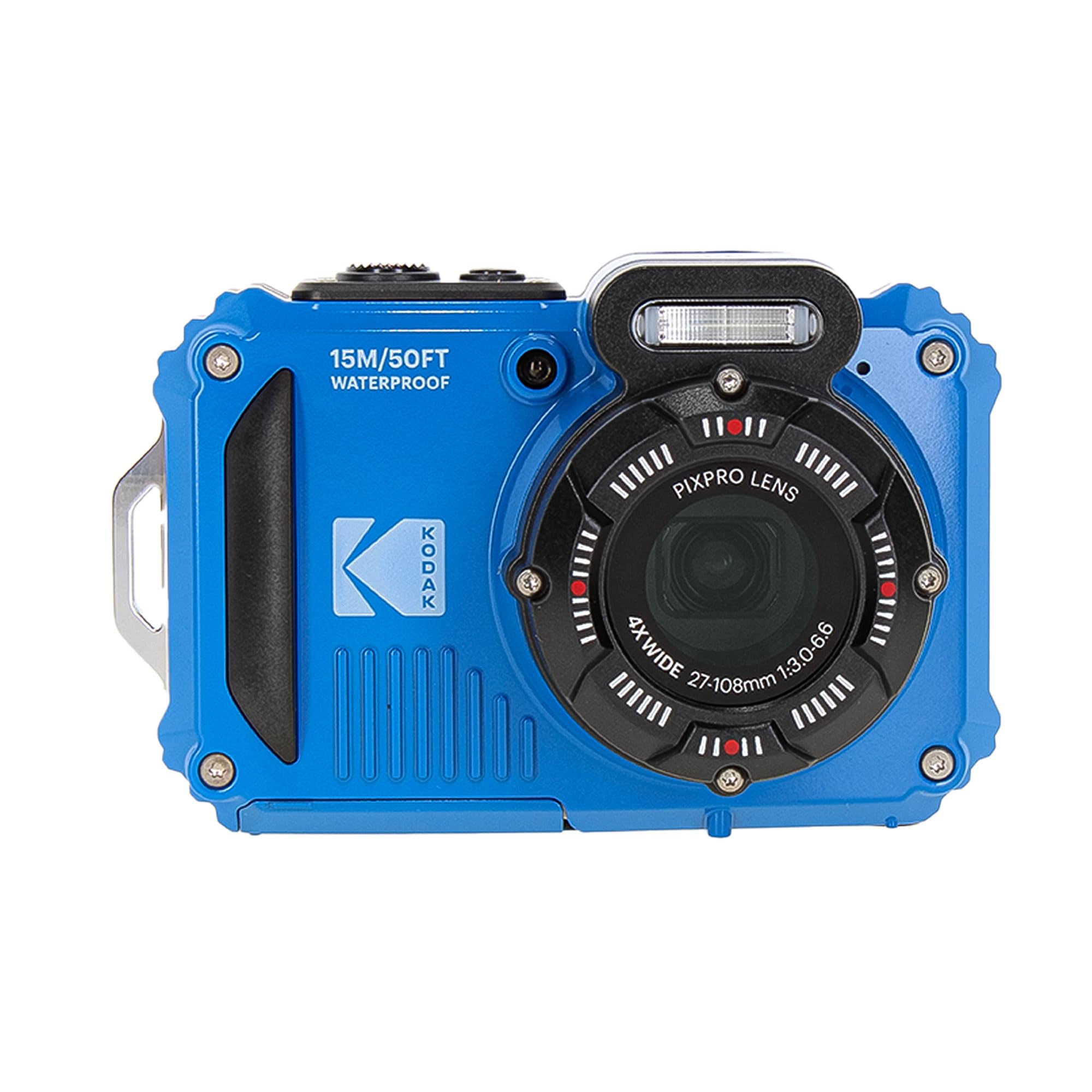 Kodak Pixpro Wpz2 Rugged Waterproof Shockproof Dustproof Wifi Digital Vlogging Camera 16Mp (Blue) Bundle With 64Gb Memory Card +