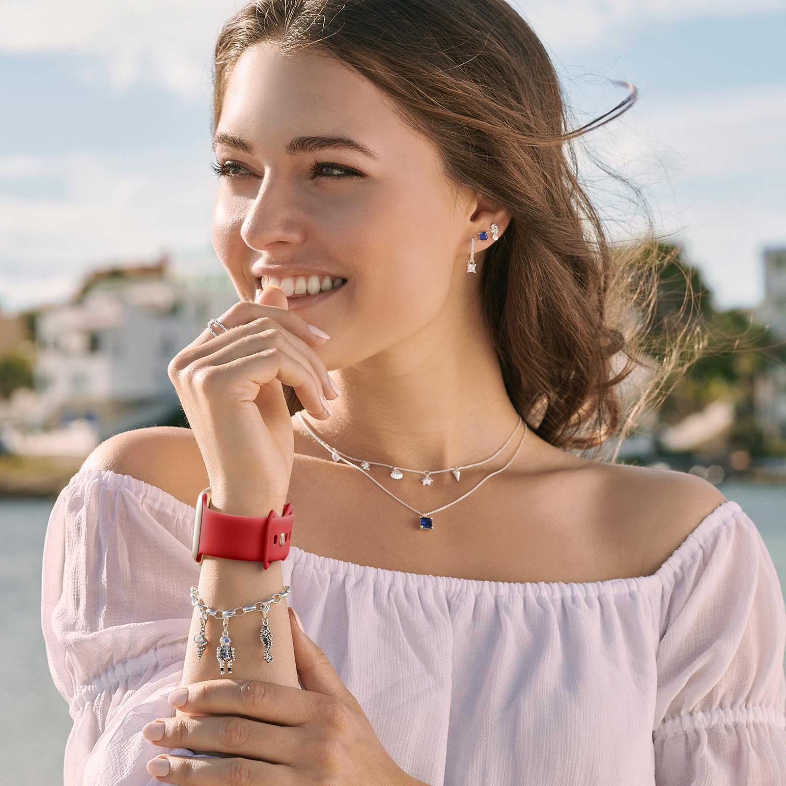 Daqin Compatible With Apple Watch Band 46Mm 42Mm 45Mm 46Mm 49Mm 38Mm 40Mm 41Mm Women Men, Soft Silicone Waterproof Strap For App