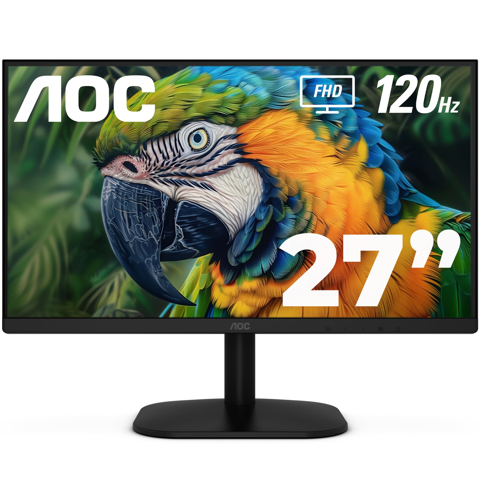 AOC 27B35H3 27 Casual Gaming Monitor, IPS Panel, Full HD (1920 x 1080) 120Hz, 1ms, Adaptive Sync, VGA & HDMI, Flicker-Free, Low 