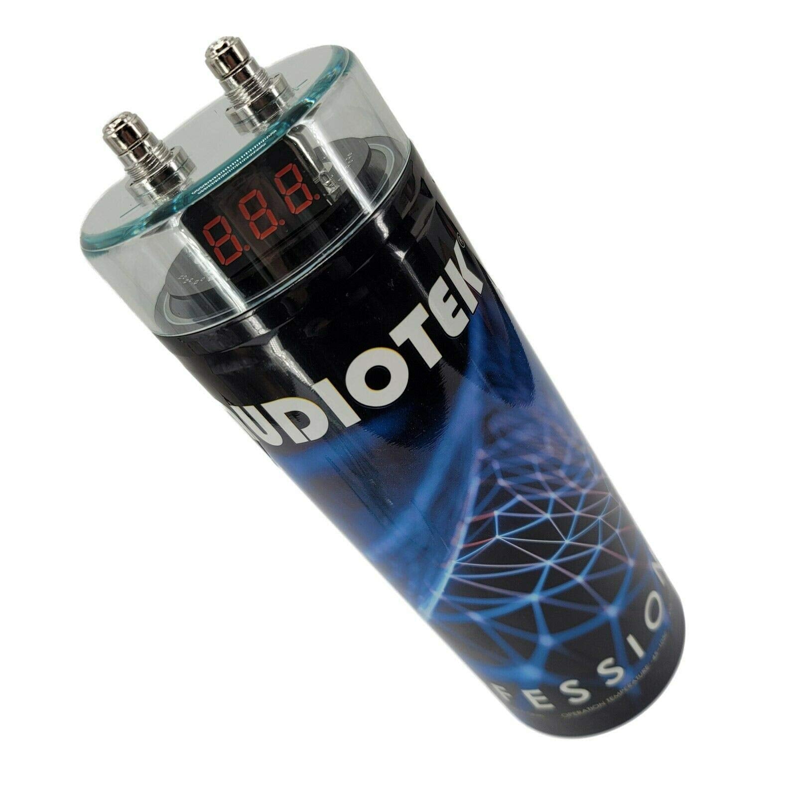 AUDIOTEK 3.5 Farad Car Audio Capacitor, 12V, 3500W, Digital Voltage Display, Model AT-3.5, Chrome Plated