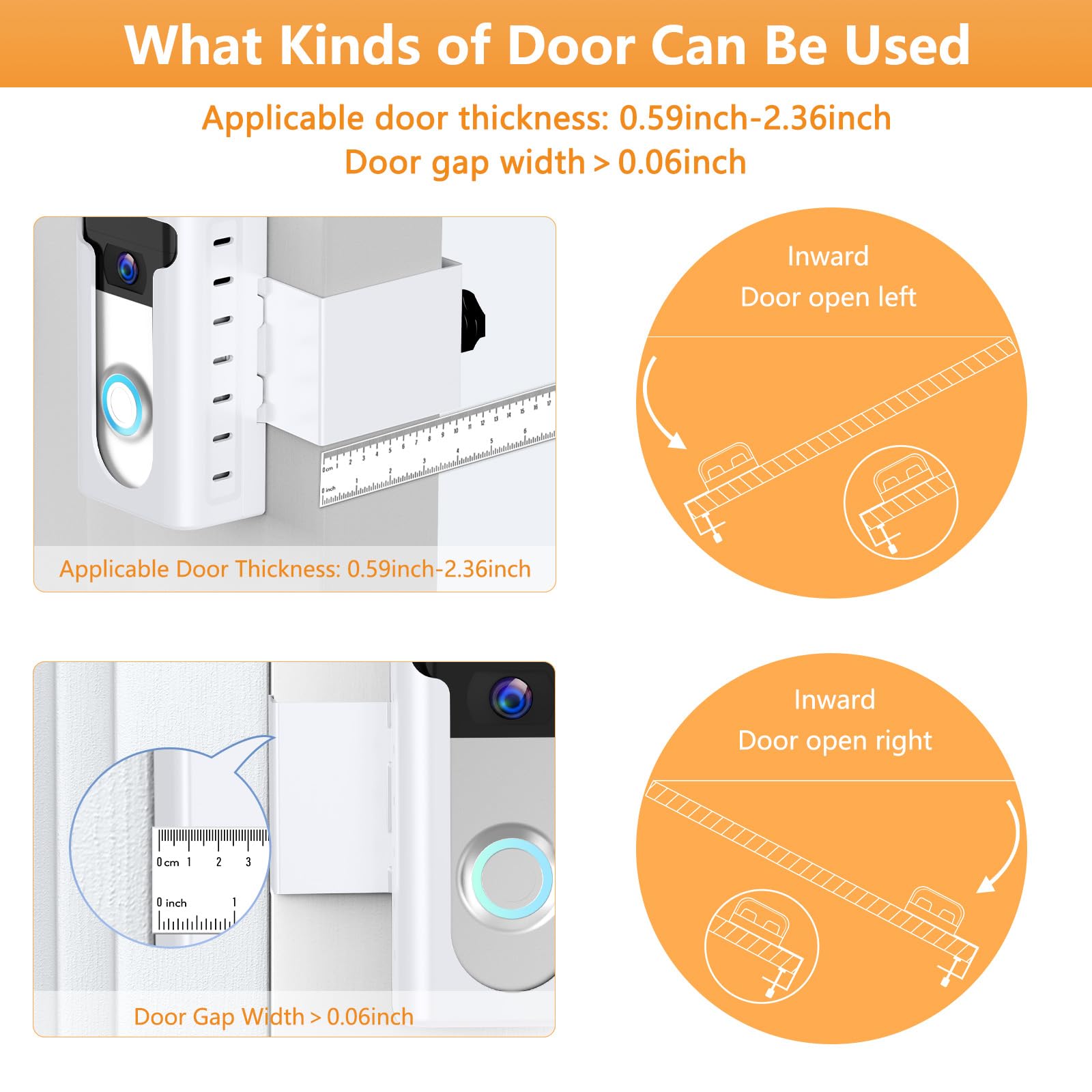 Anti Theft Video Doorbell Mount Compatible With Ring/Blink Wireless Video Doorbell, Not Block Doorbell Motion Sensor, No Drill M