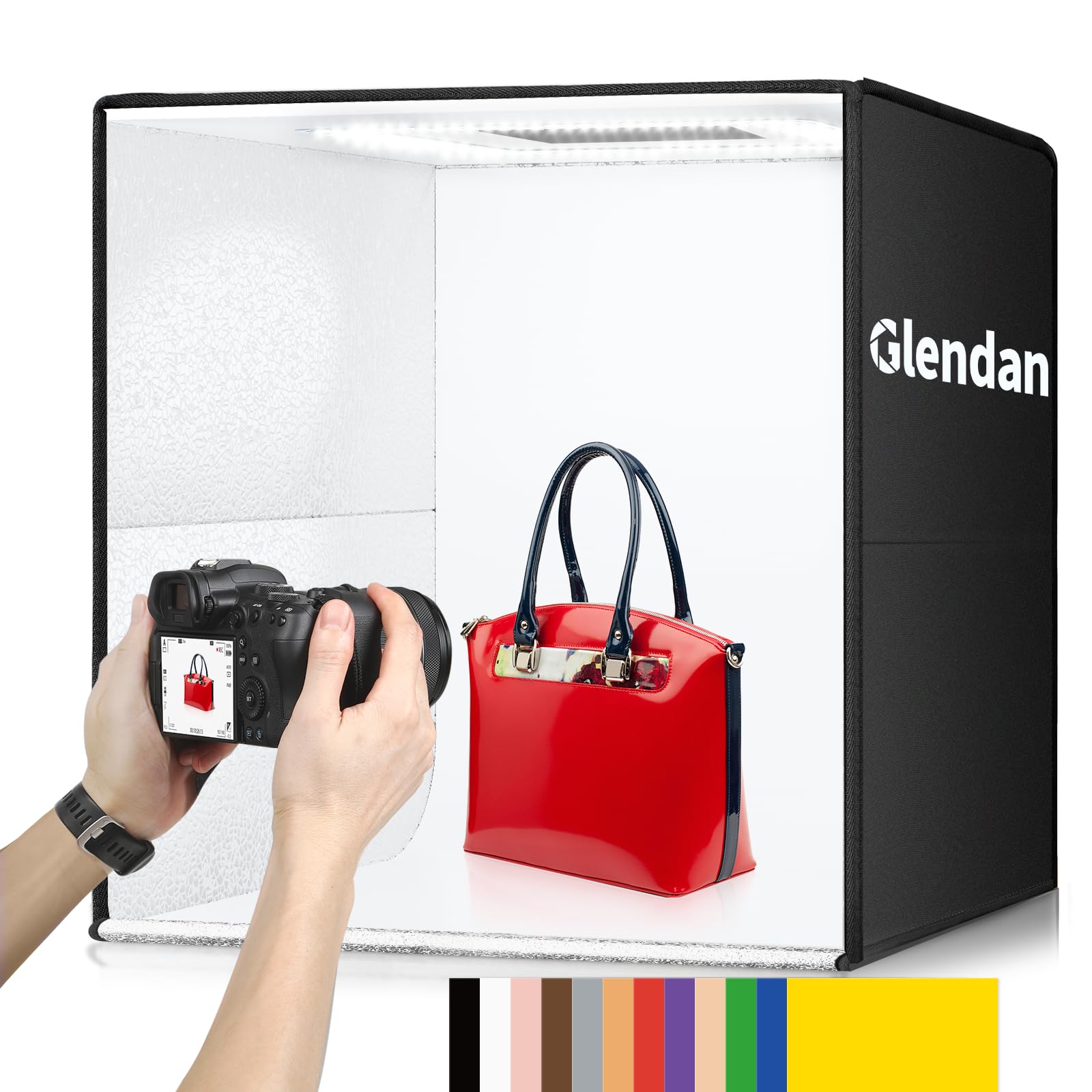 Glendan 20X20 Inch Light Box Photography, Large Photo Studio Light Box, Professional Dimmable Photo Booth With 240 Led Lights &
