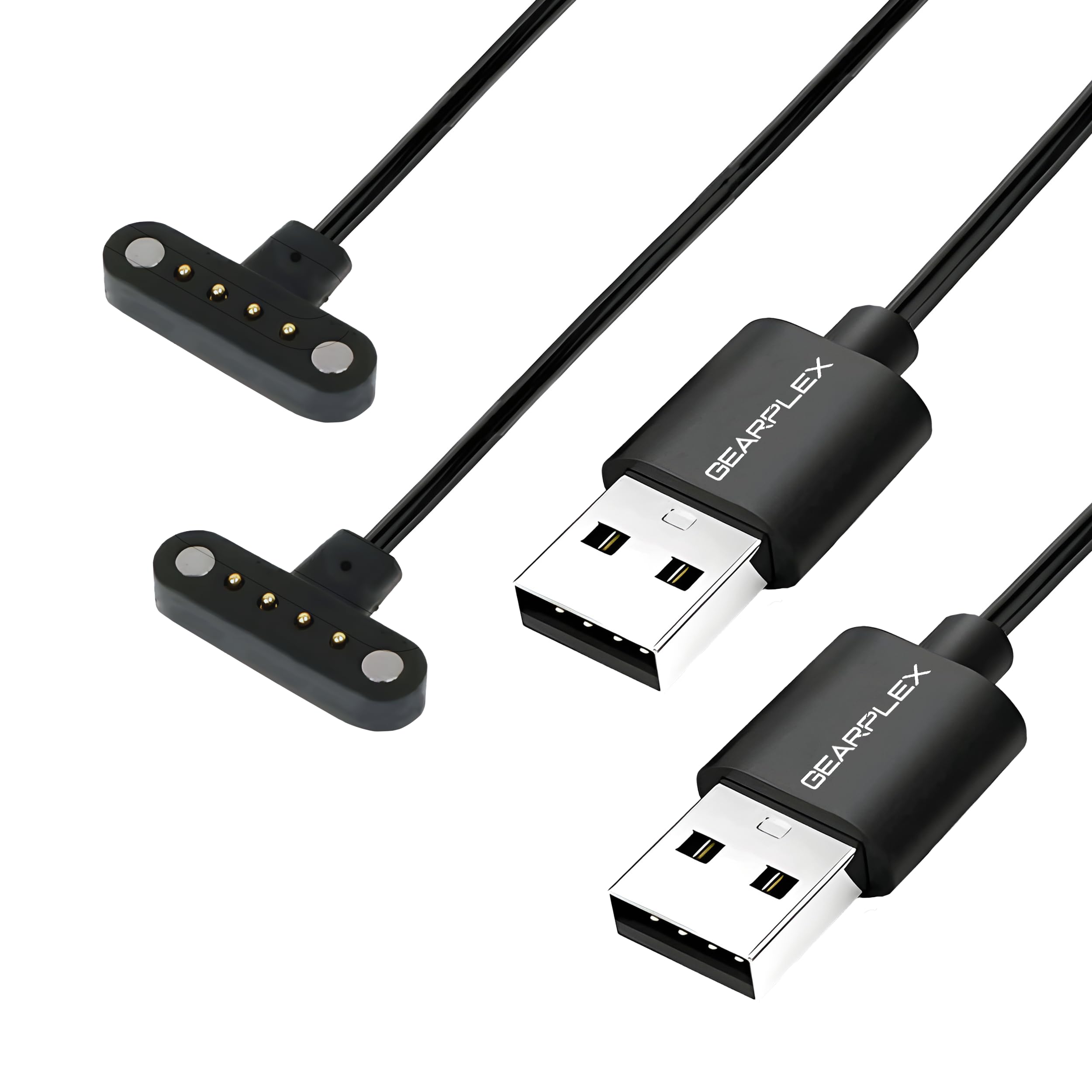 Gearplex, Magnetic Smart Watch Charging Cable Compatible With Apple, Samsung, And Fitness Watches, Quick Charge Usb Type-A, 9.0M