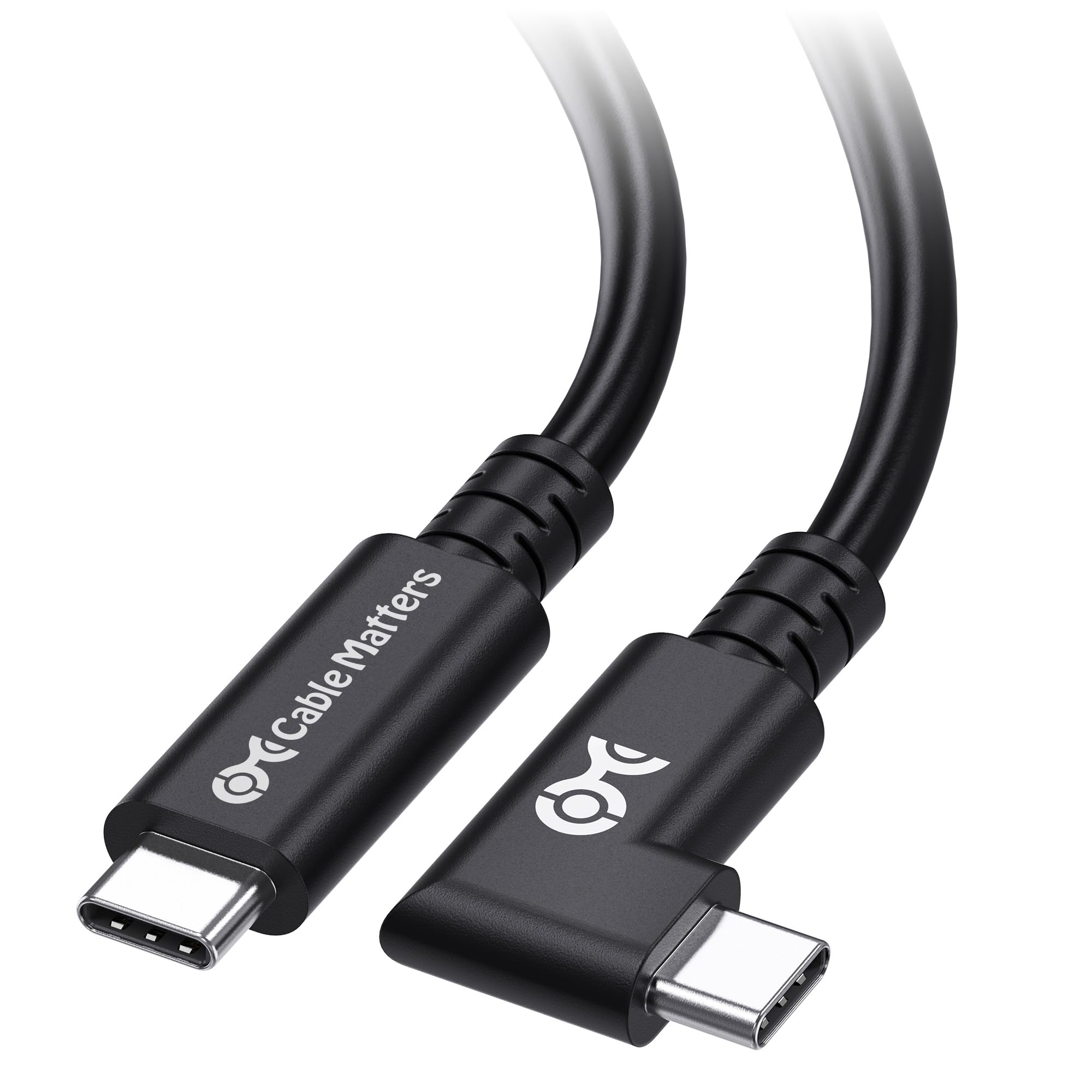 Cable Matters 20Gbps Right Angle USB 4 Cable 9.8ft, Supports Up to [8K@30Hz / 4K@120Hz Video, 240W Charging, 20Gbps Data Transfer] Compatible with Thunderbolt 4 Cable, MacBook Pro, XPS, Surface Pro