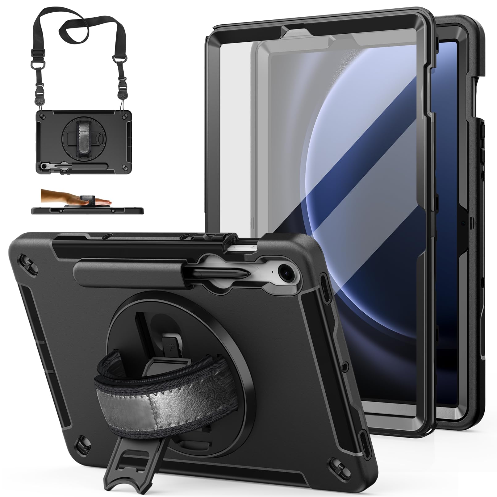 Case For Galaxy Tab S9/S9 Fe 5G 2023: Tpu Cover For Samstng Tablet S9 11'' /S9 Fe 10.9'' With Screen Protector  Stand  Handle Sh